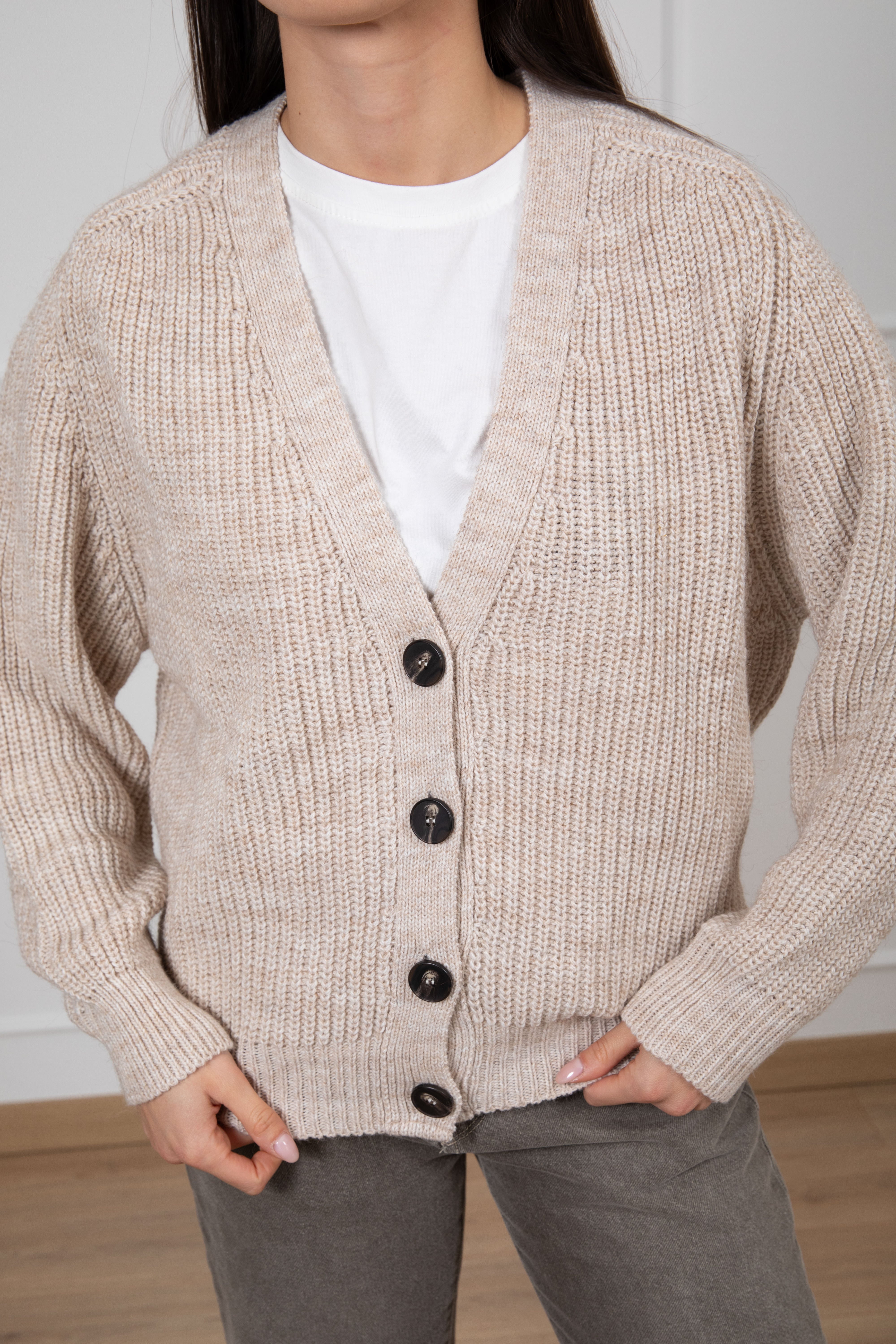 Cardigan in maglia con bottoni Tensione IN