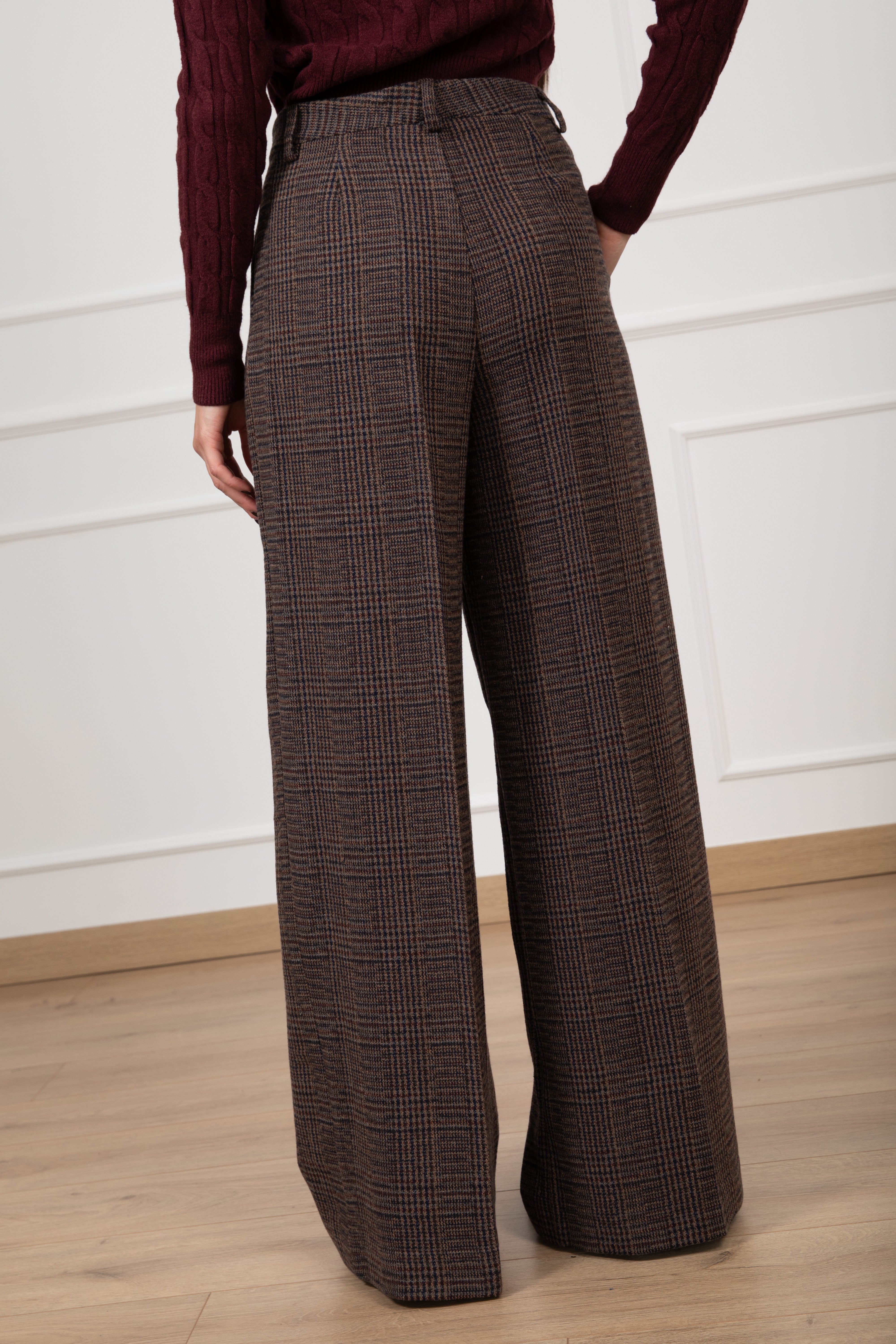 Pantalone gamba dritta pied de poule Dixie