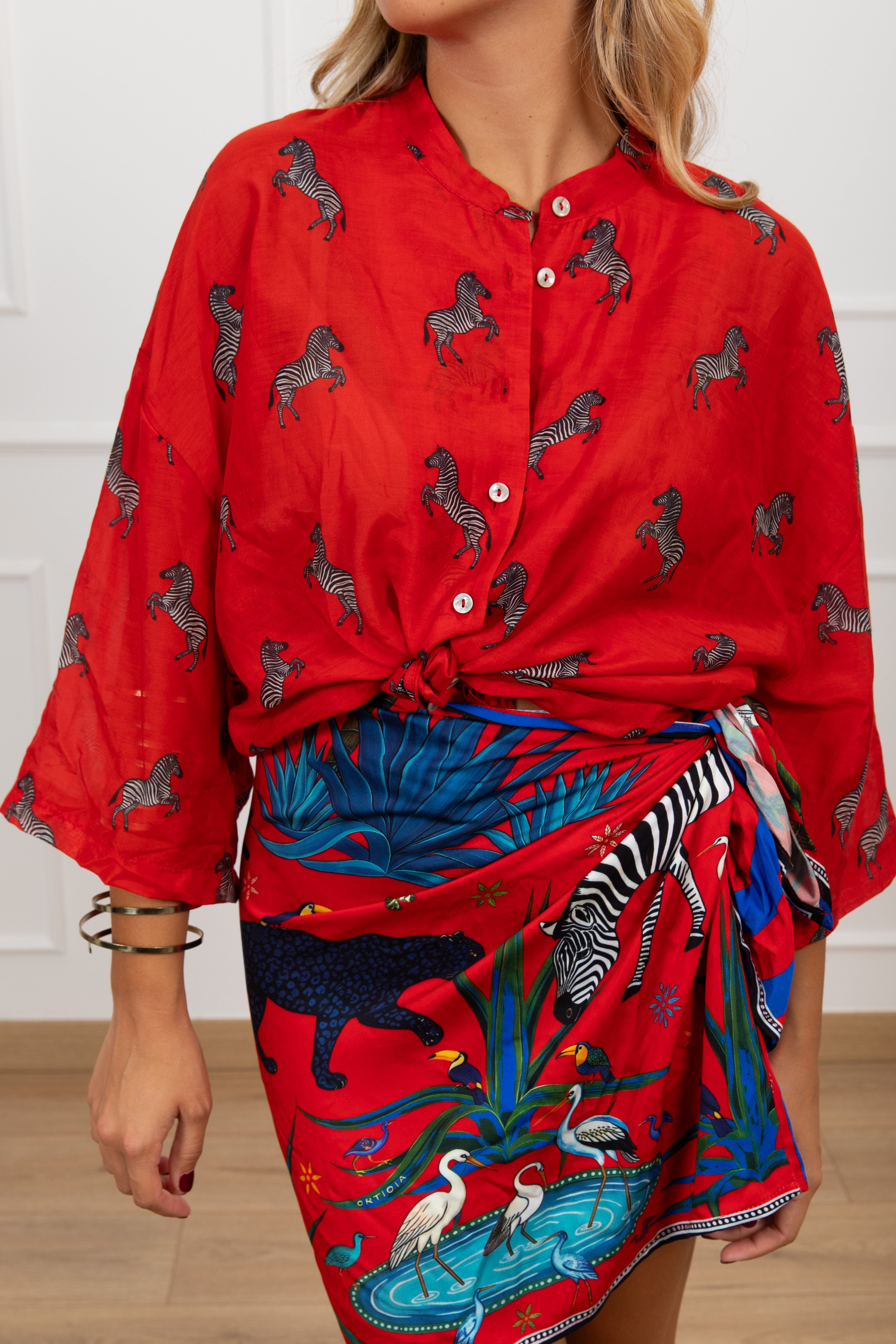 Camicia fantasia zebra rossa Tensione IN