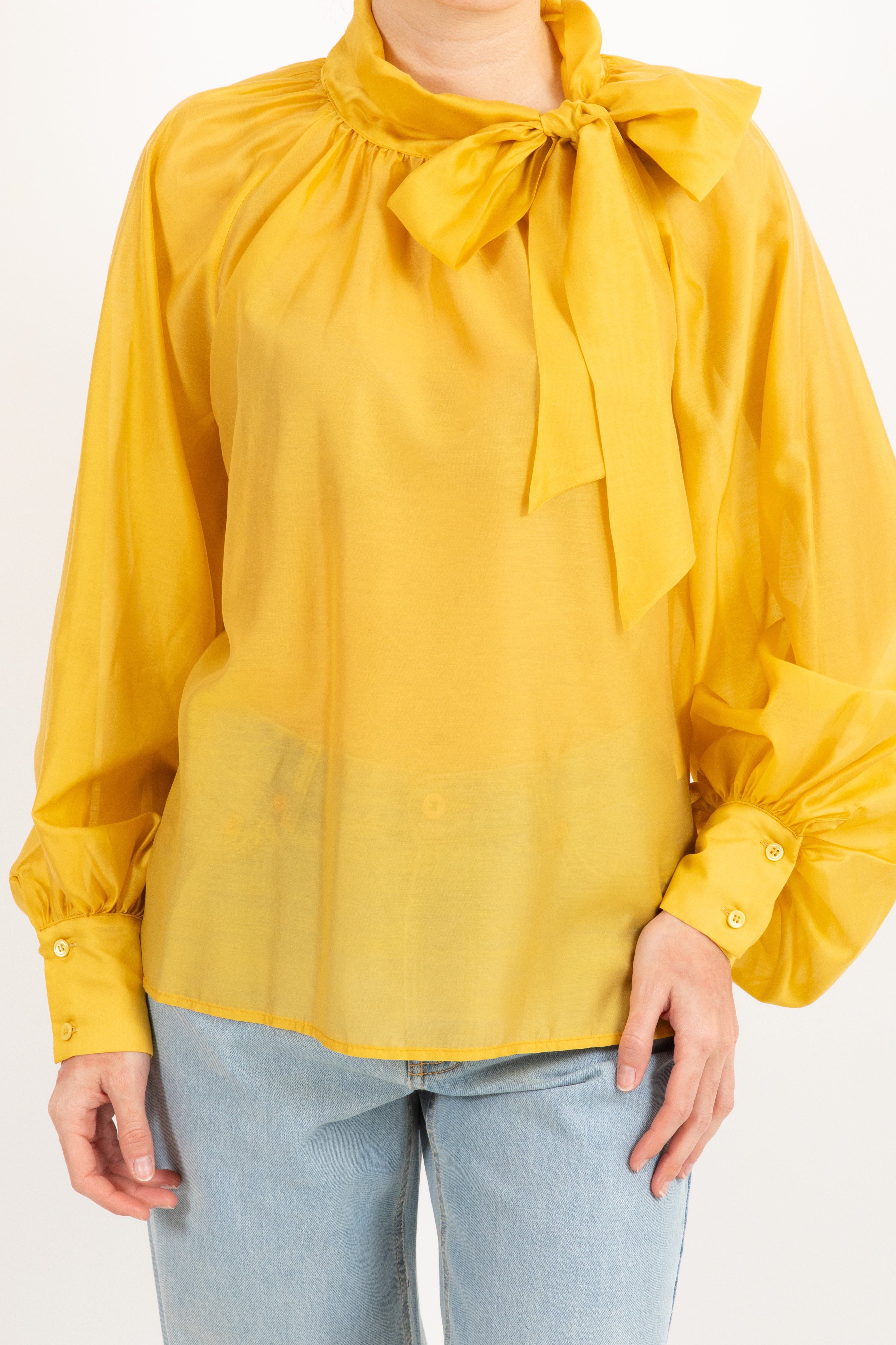 Blusa in lyocell con fiocco ViCOLO