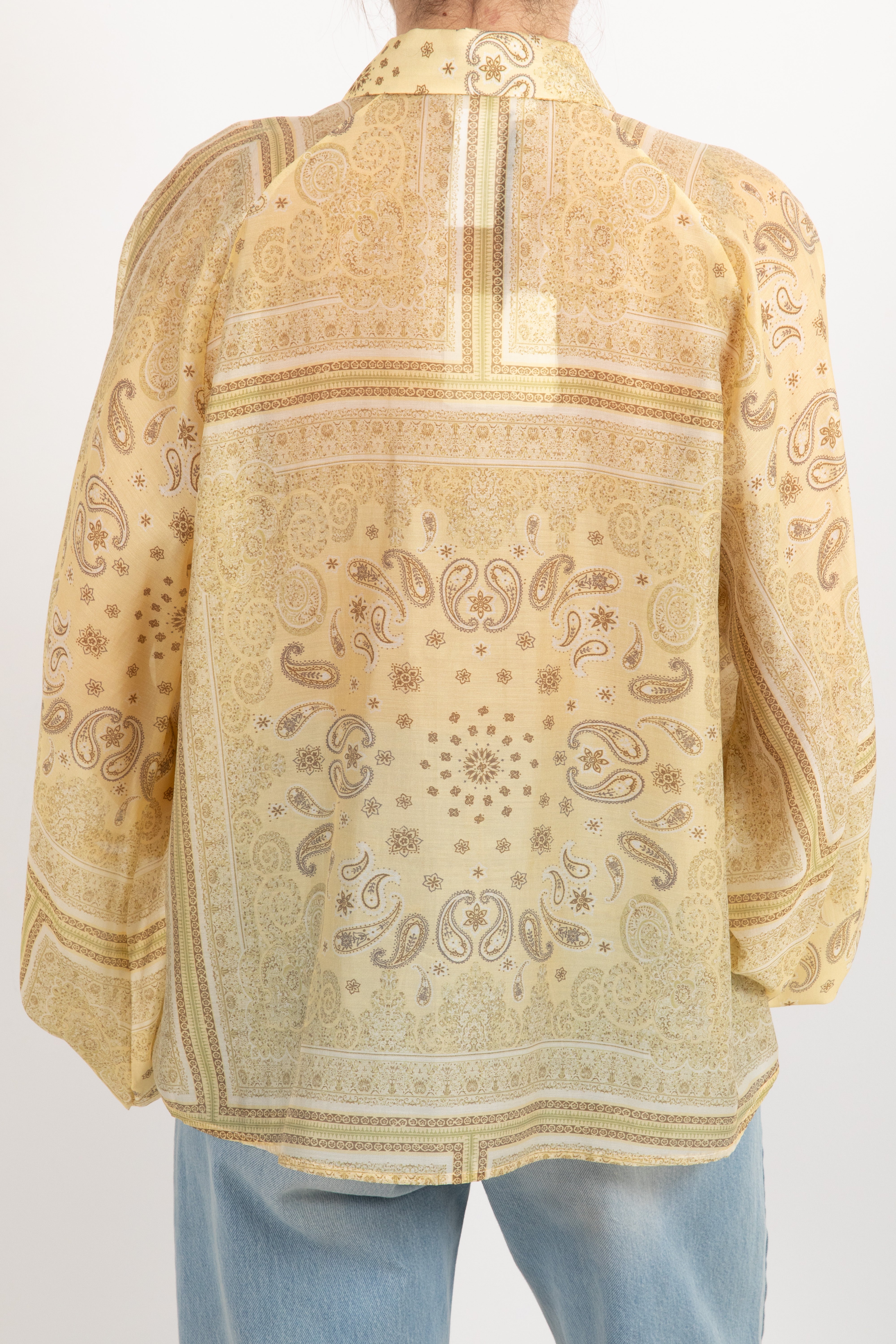 Camicia in lyocell fantasia bandana gialla ViCOLO