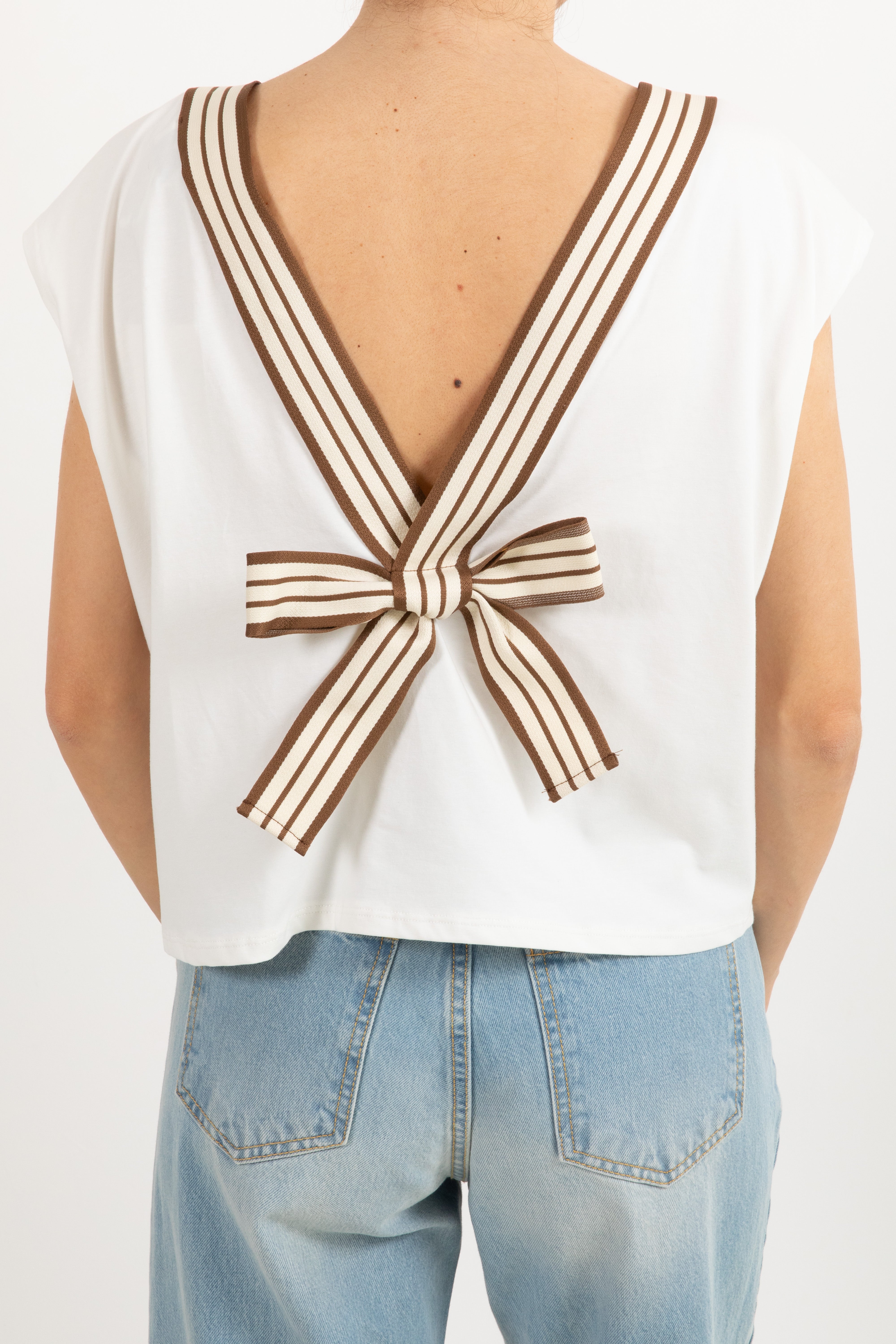 T-shirt "New York" con fiocco sul retro Susy Mix
