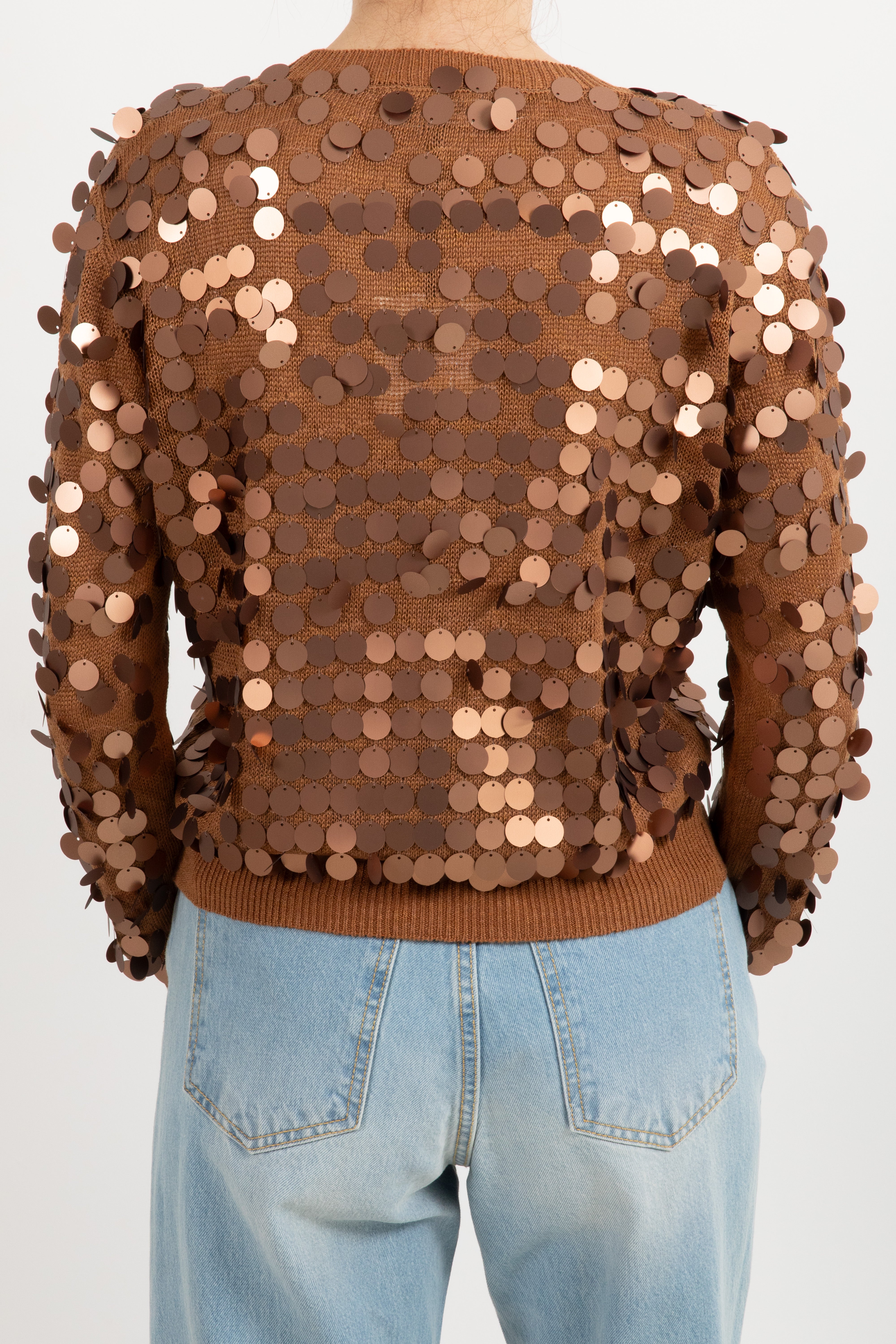 Maglia girocollo con maxi-paillettes ViCOLO