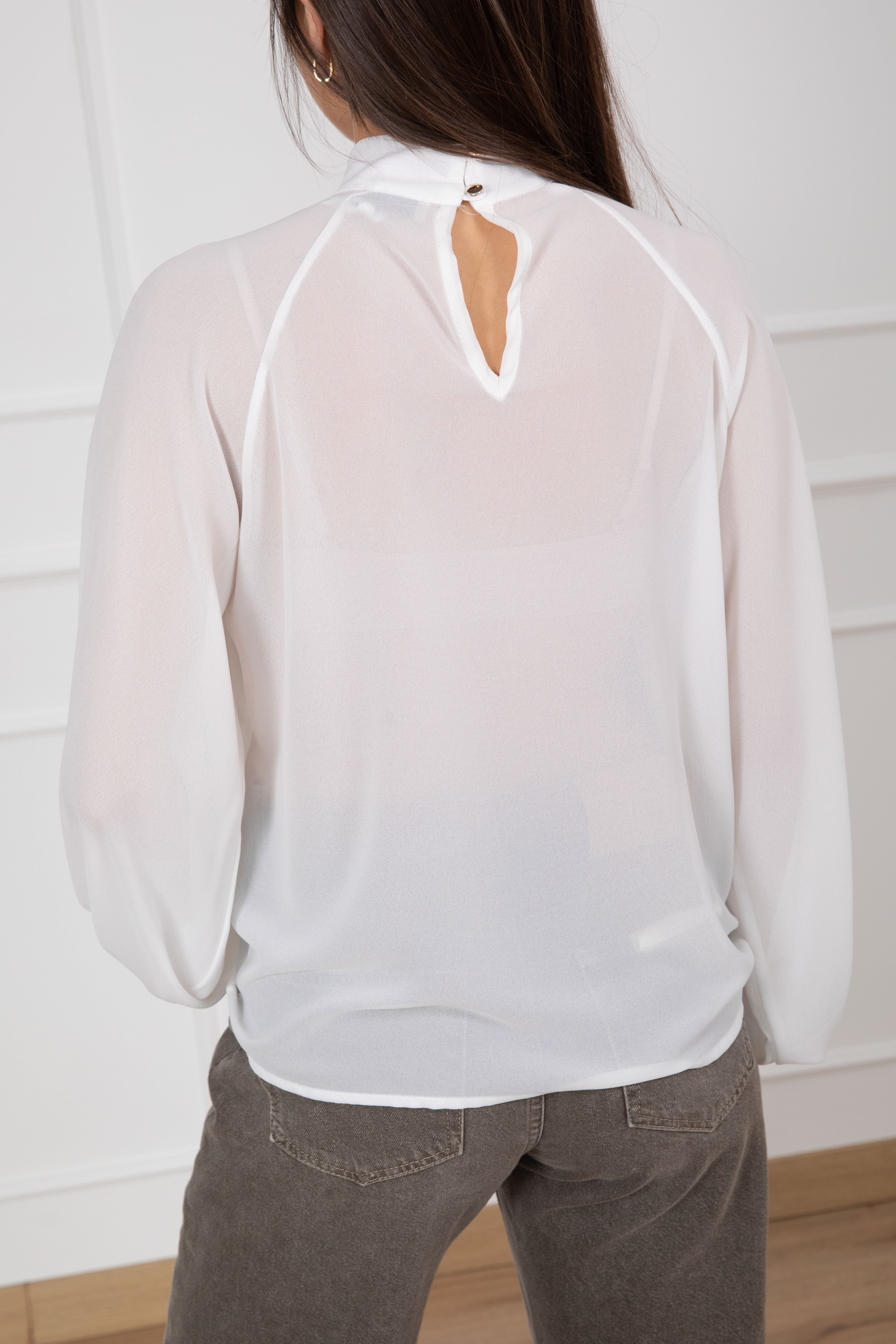 Blusa velata con dettaglio oro Susy Mix