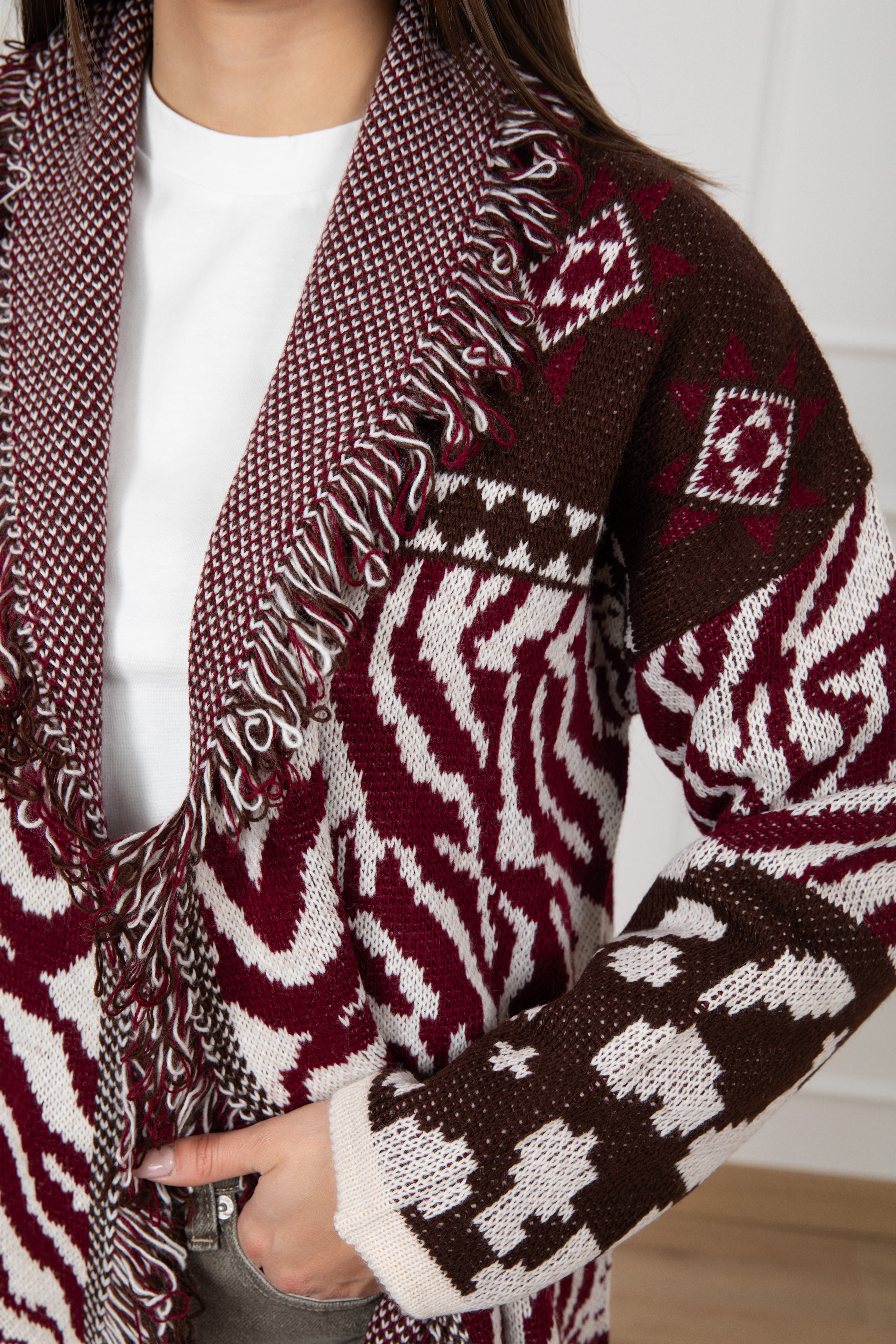 Maxi-cardigan fantasia etnica Susy Mix