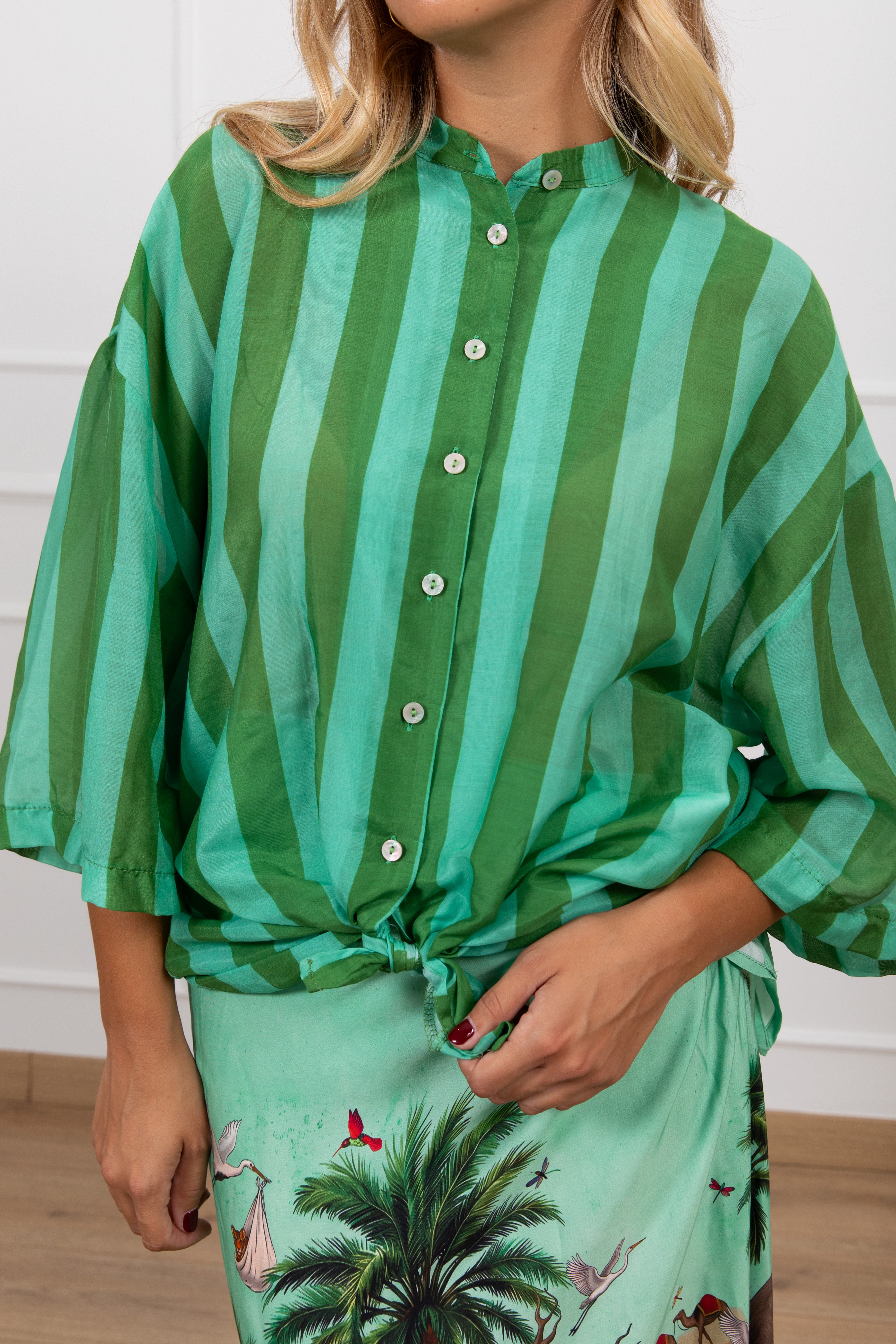 Camicia riga verde Tensione IN