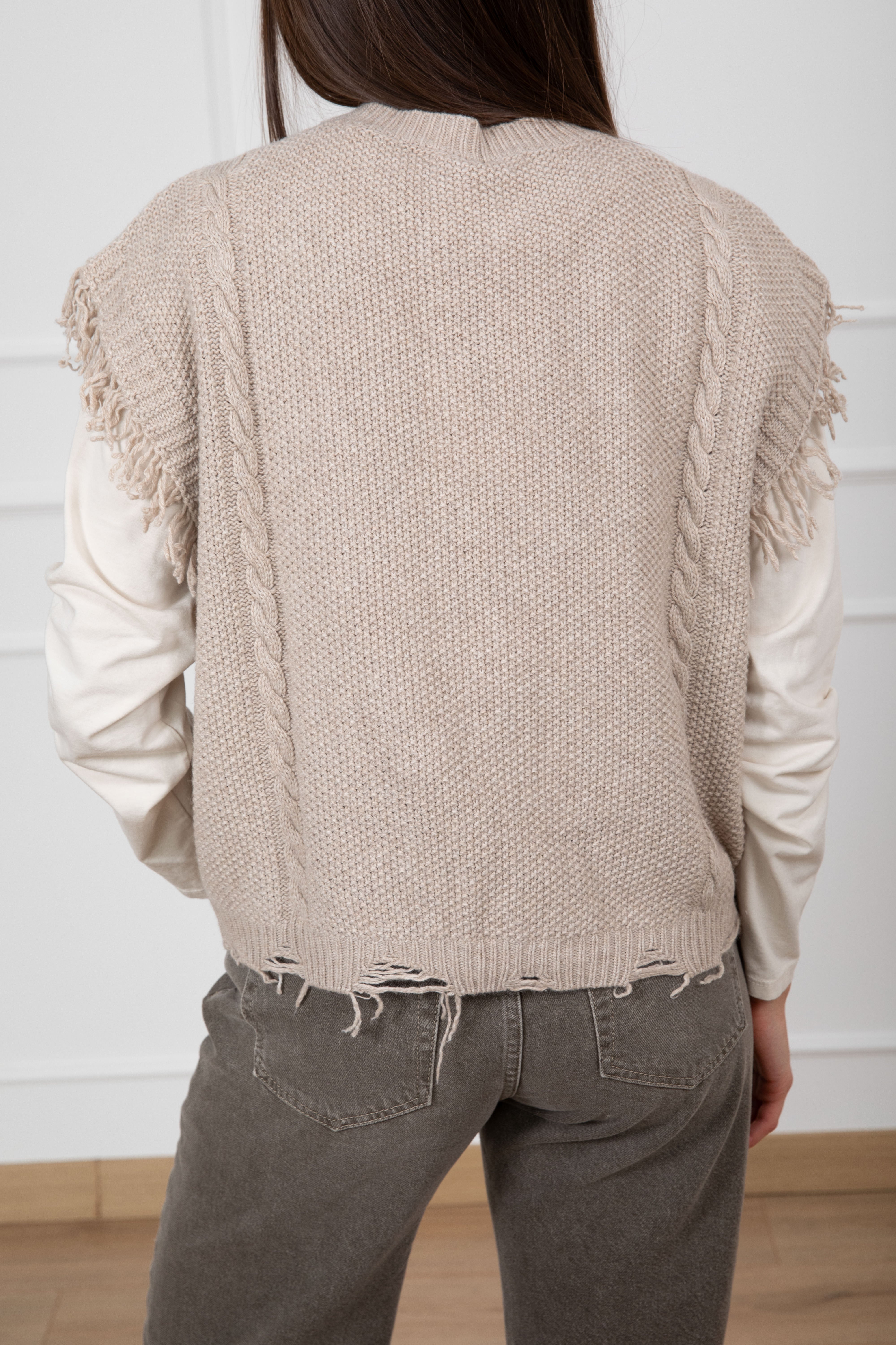 Gilet treccia con rotture Tensione IN