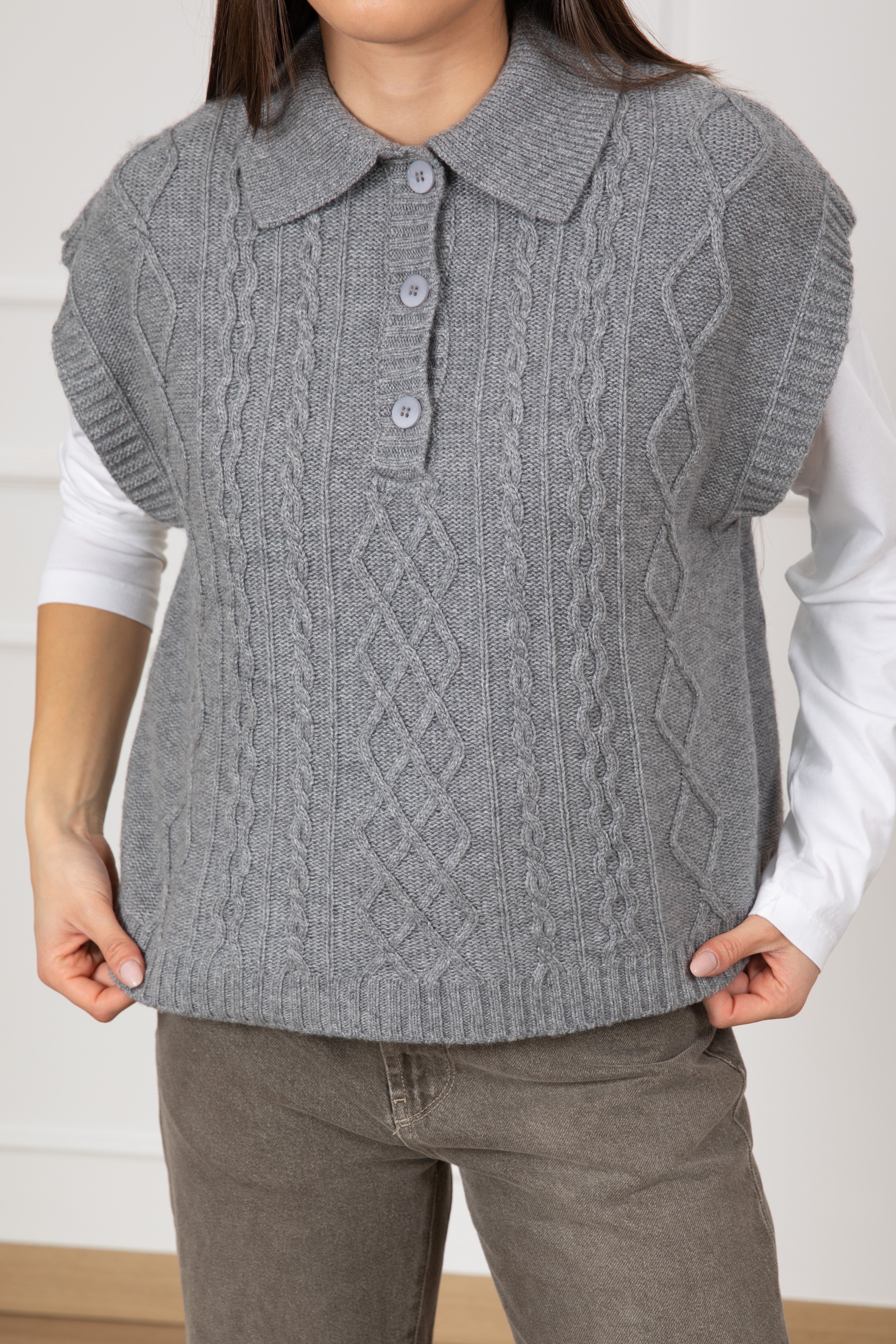 Gilet a polo con trecce Tensione IN