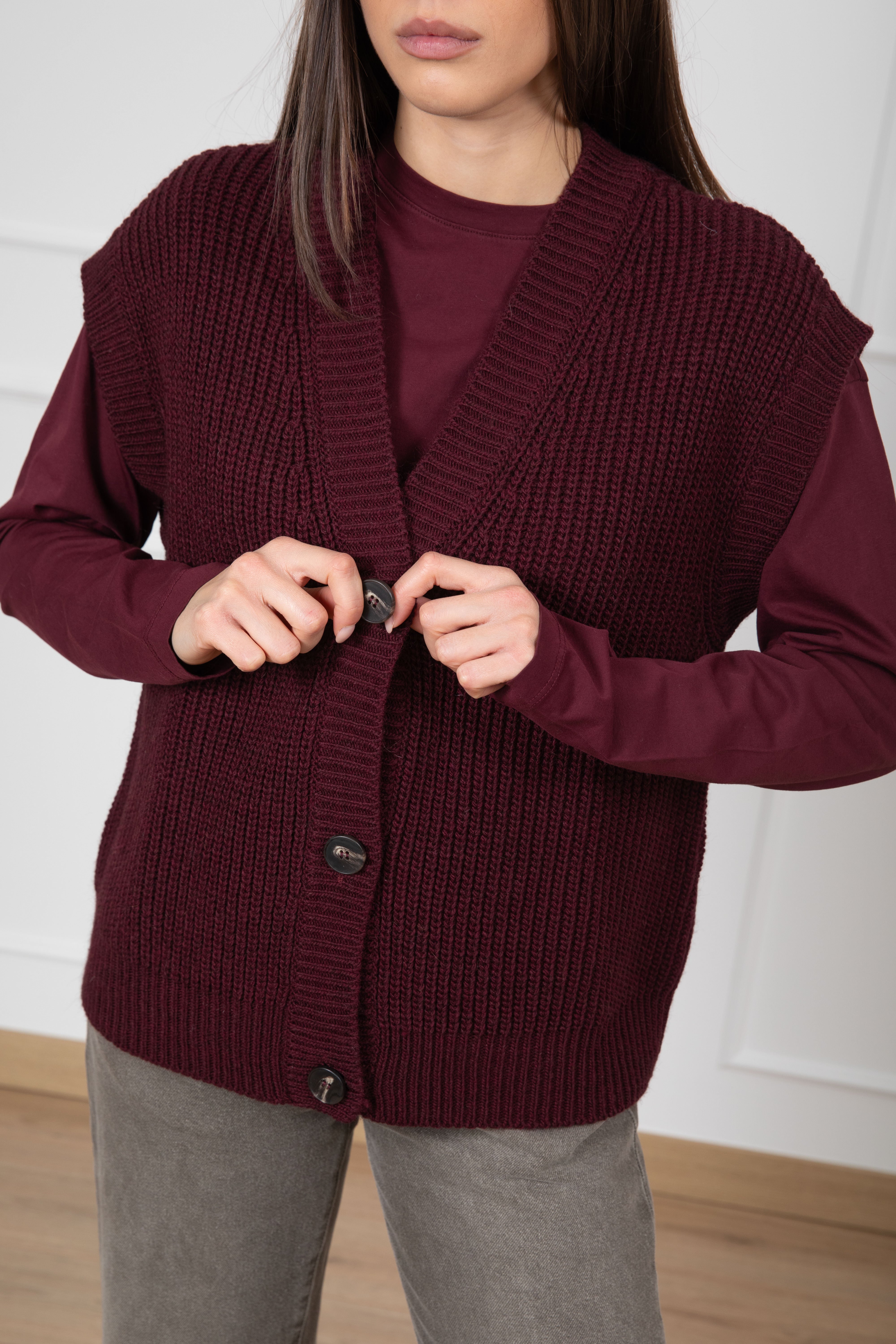 Gilet in maglia con bottoni Tensione IN