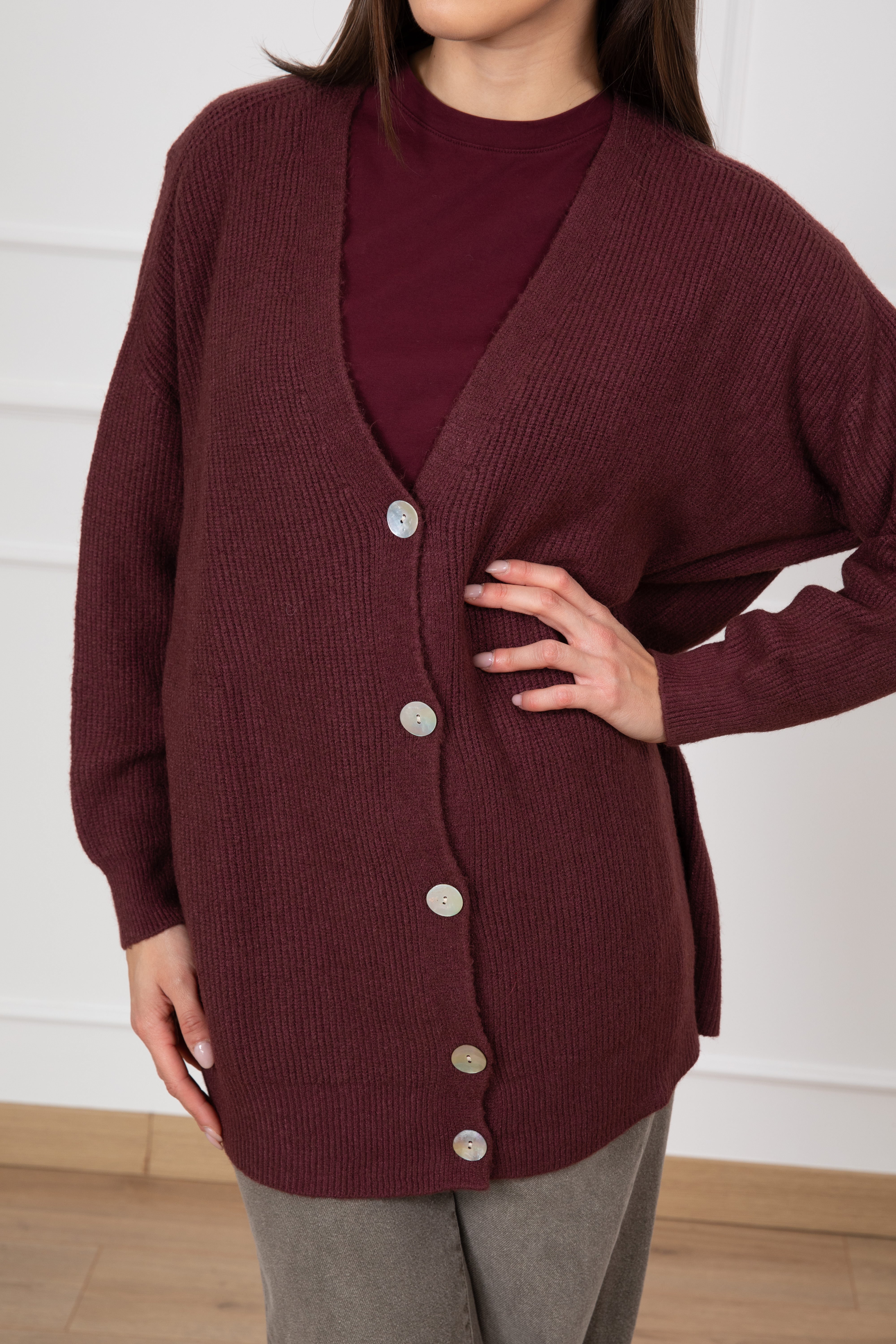 Maxi-cardigan con bottoni Susy Mix