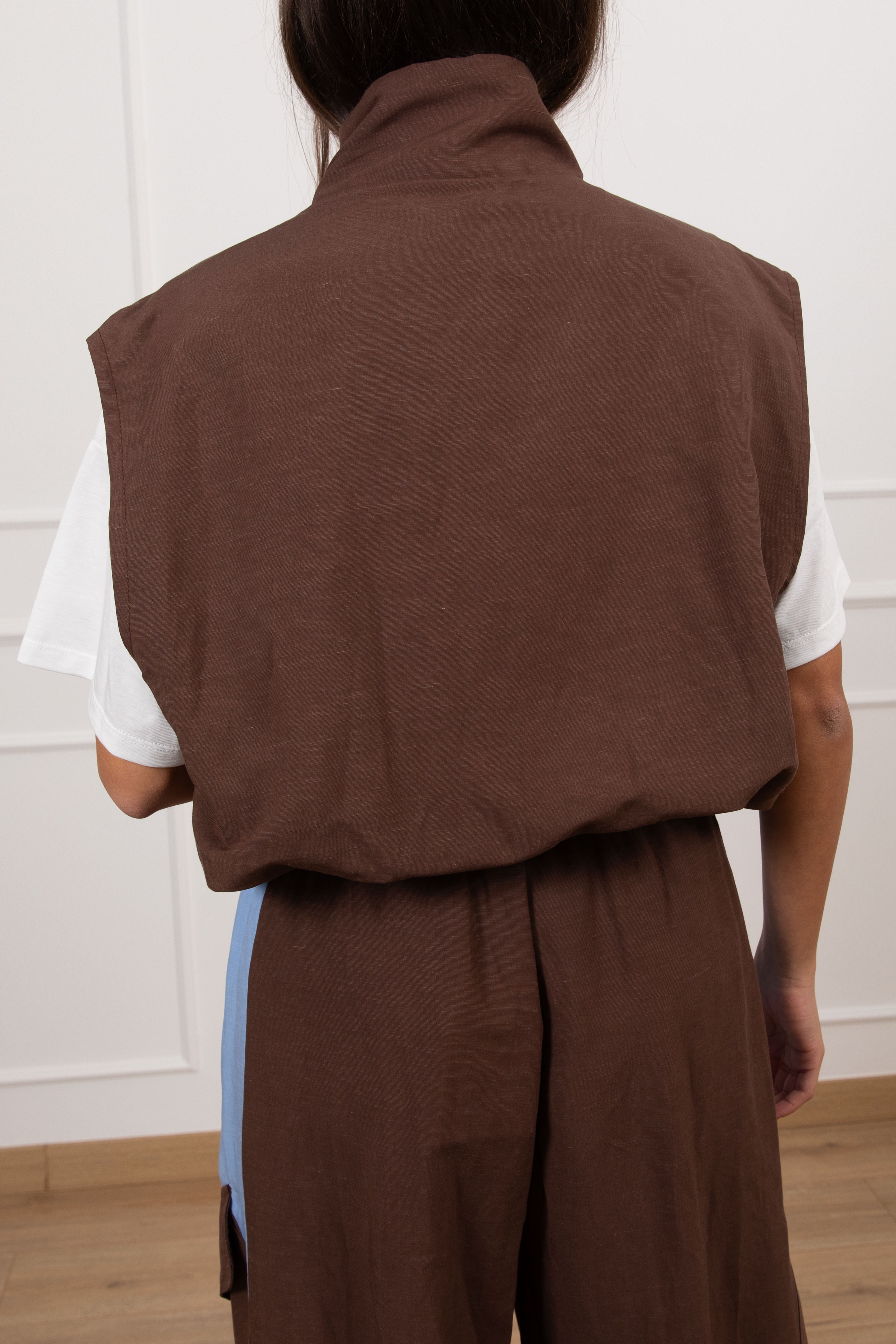 Gilet bi-color in lino Tensione IN