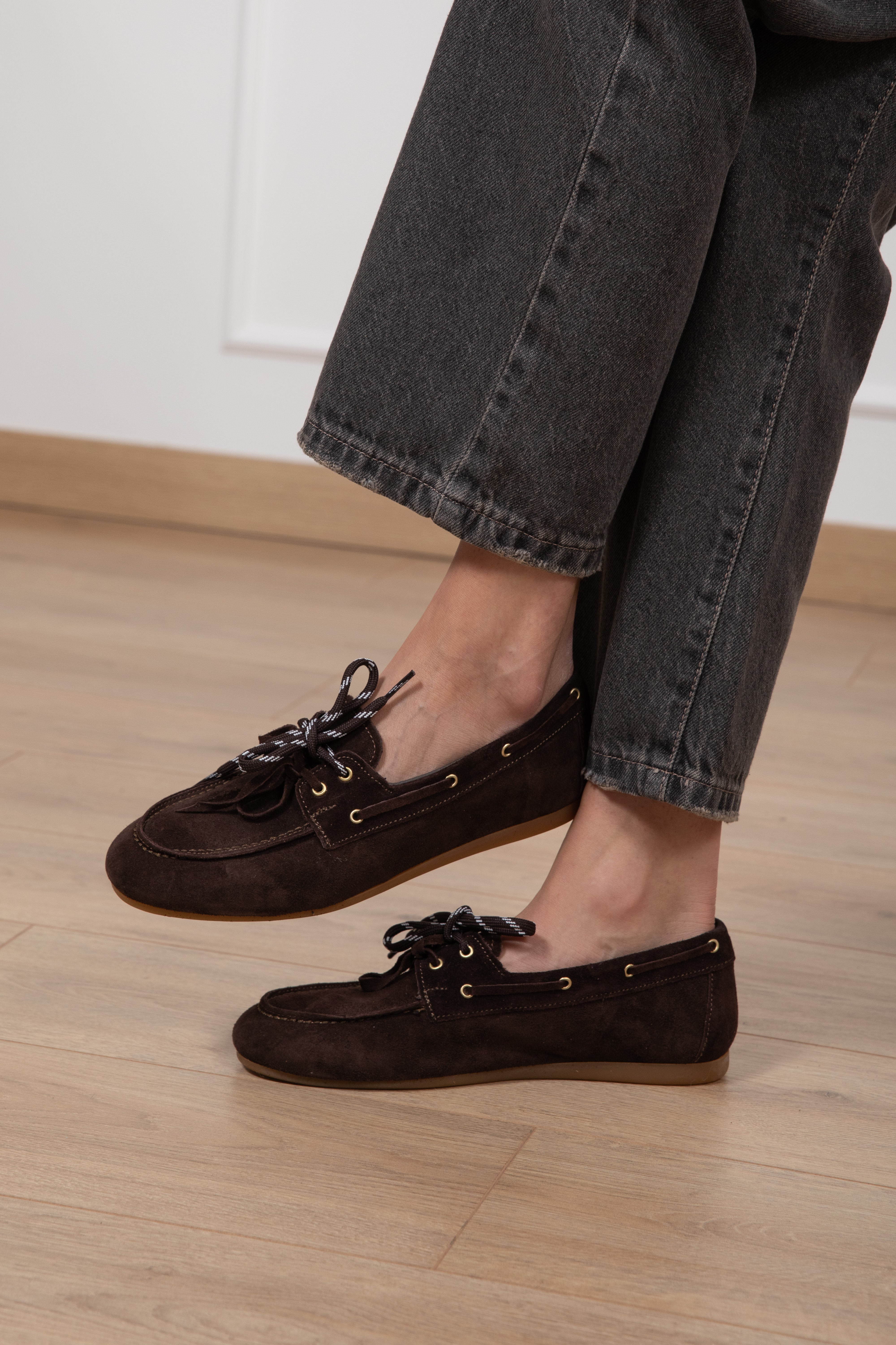 Mocassino barca in camoscio Ovyé