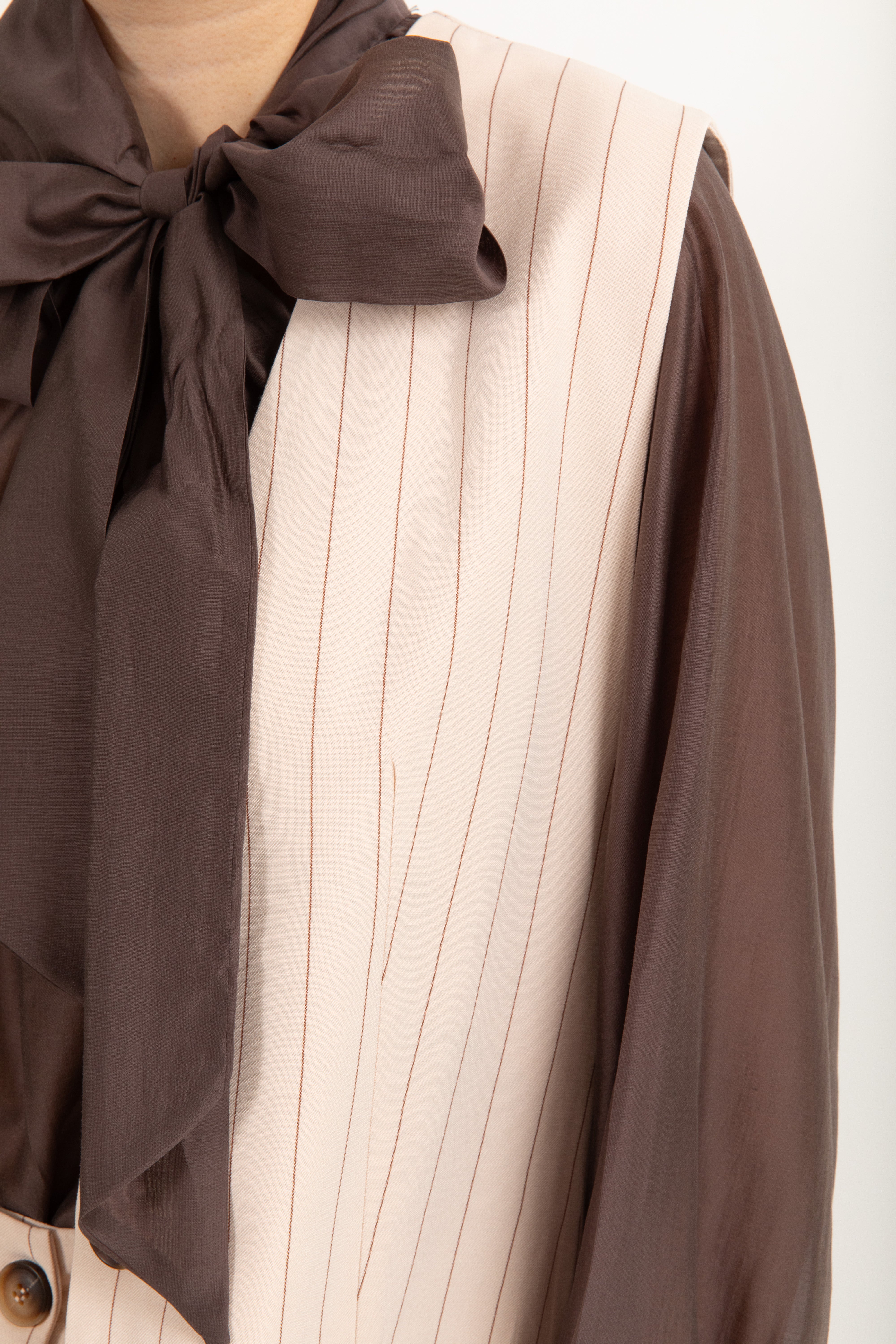Coordinato gessato gilet e pantalone gamba dritta Susy Mix