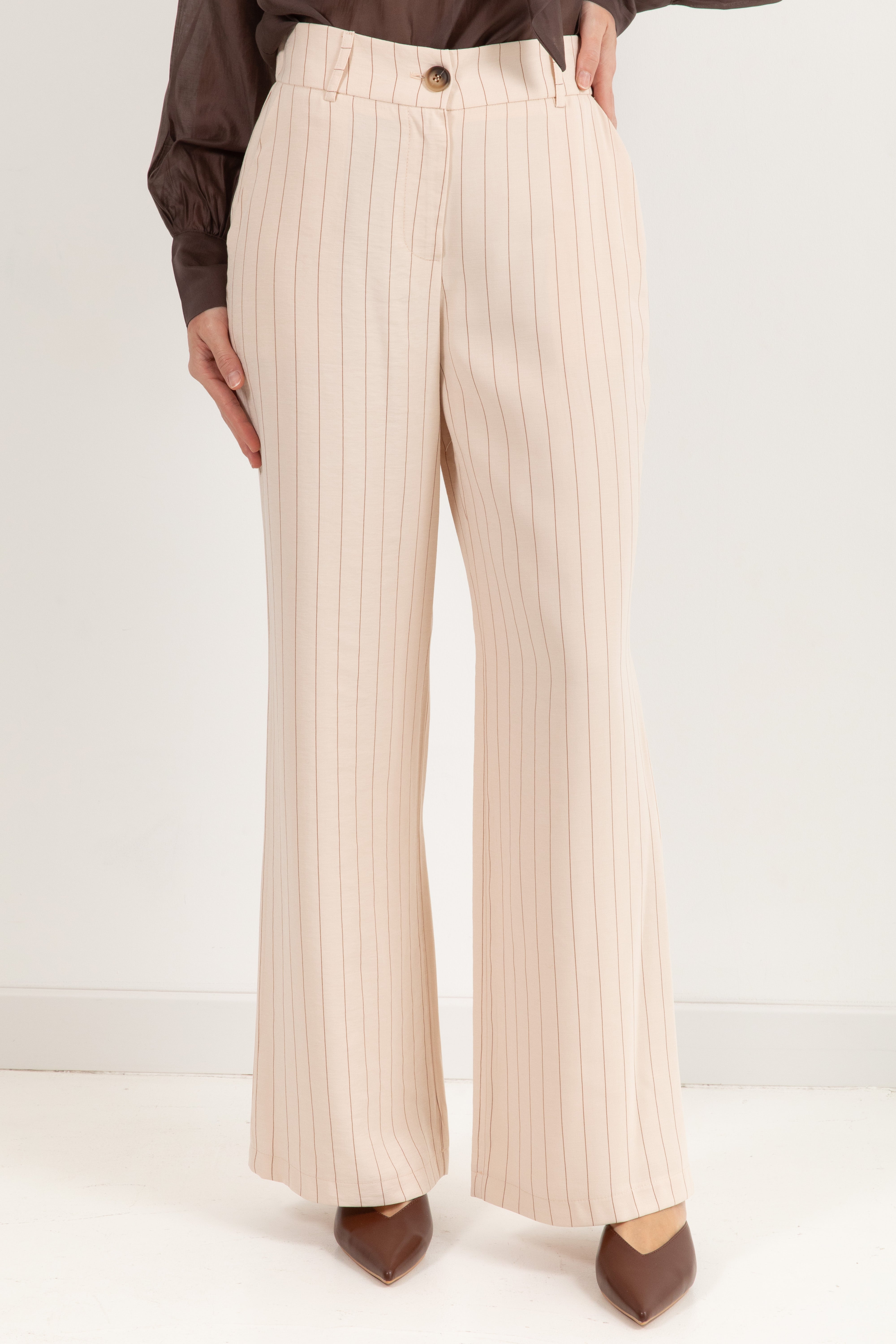 Coordinato gessato gilet e pantalone gamba dritta Susy Mix