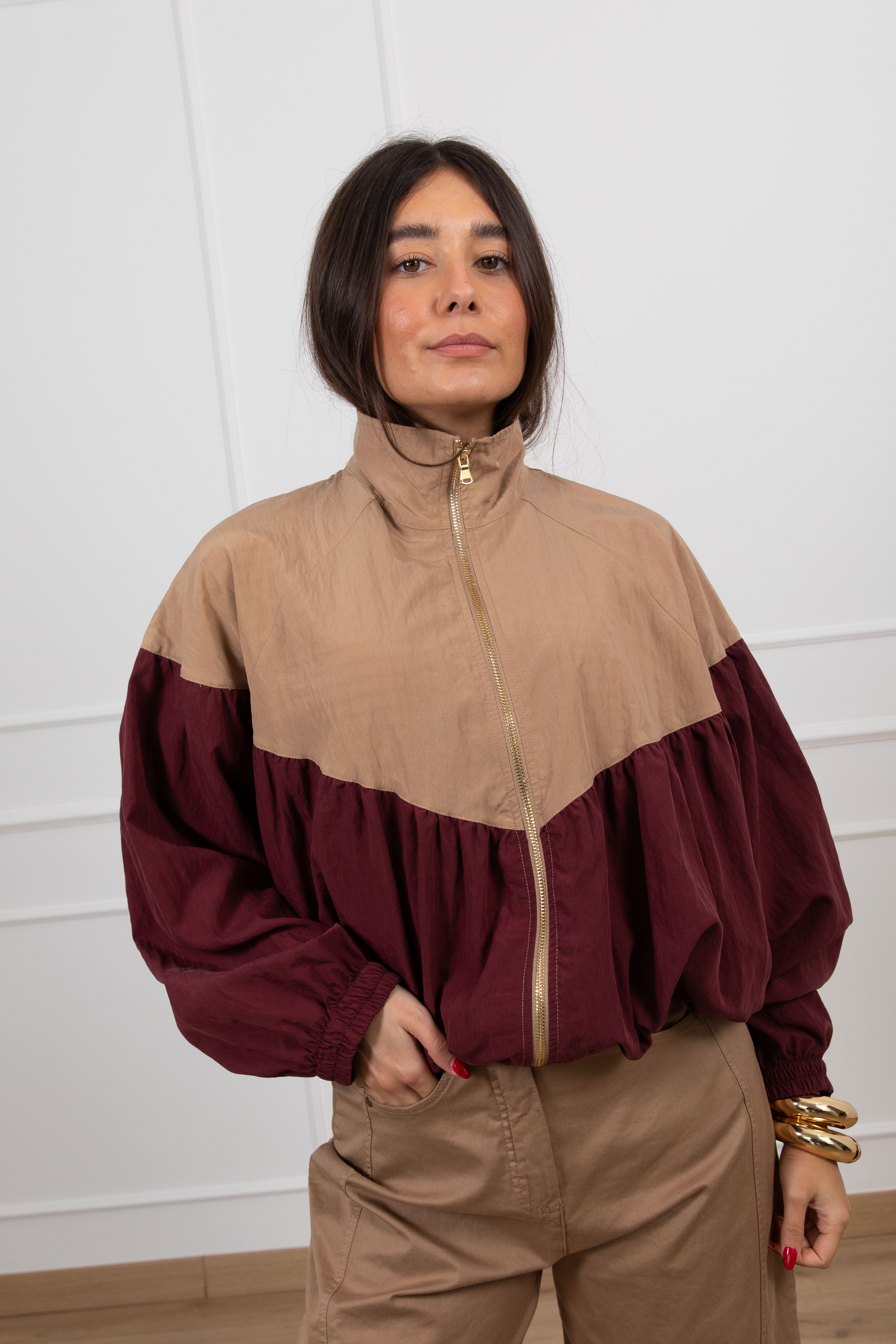Bomber color block in lyocell ViCOLO