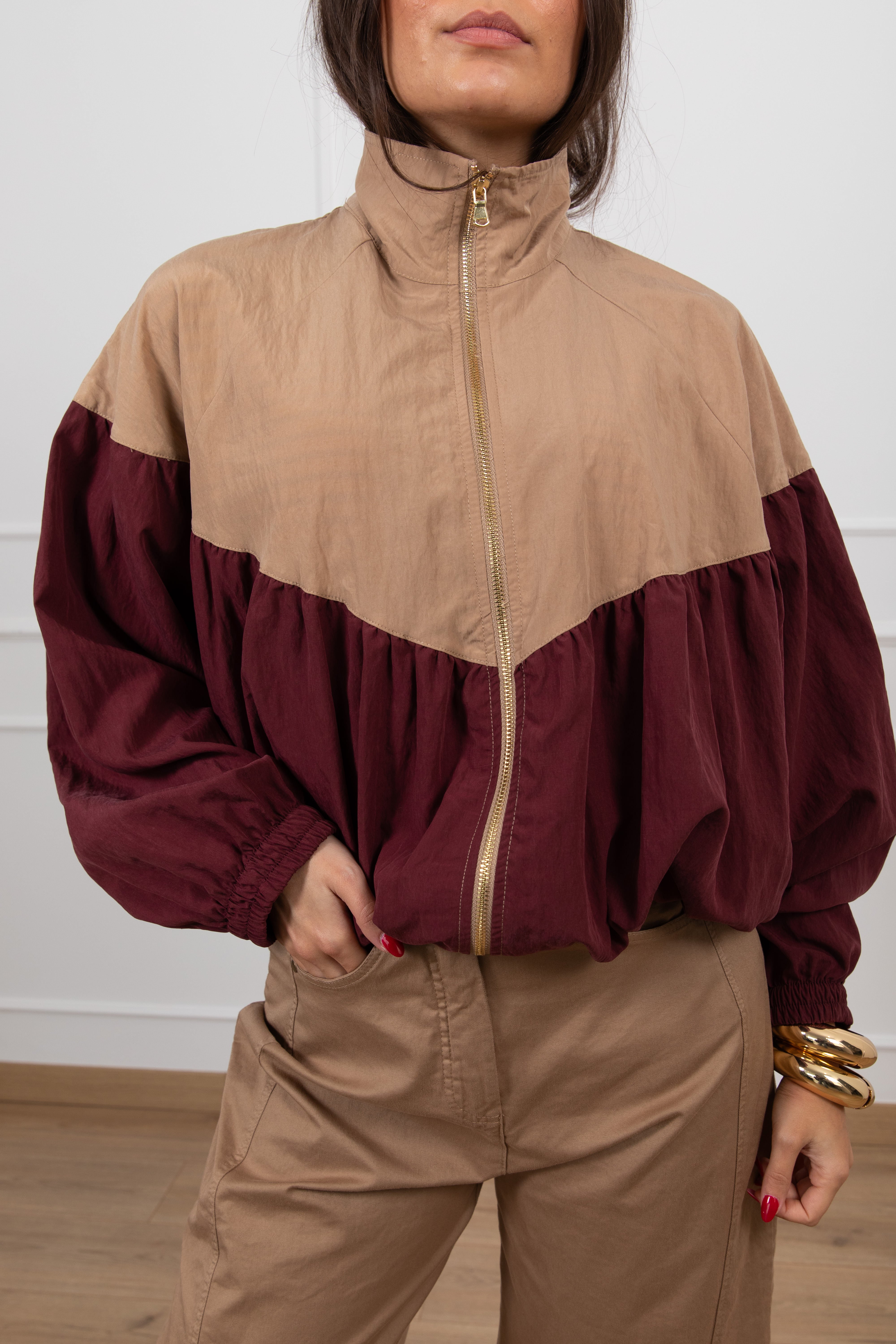 Bomber color block in lyocell ViCOLO