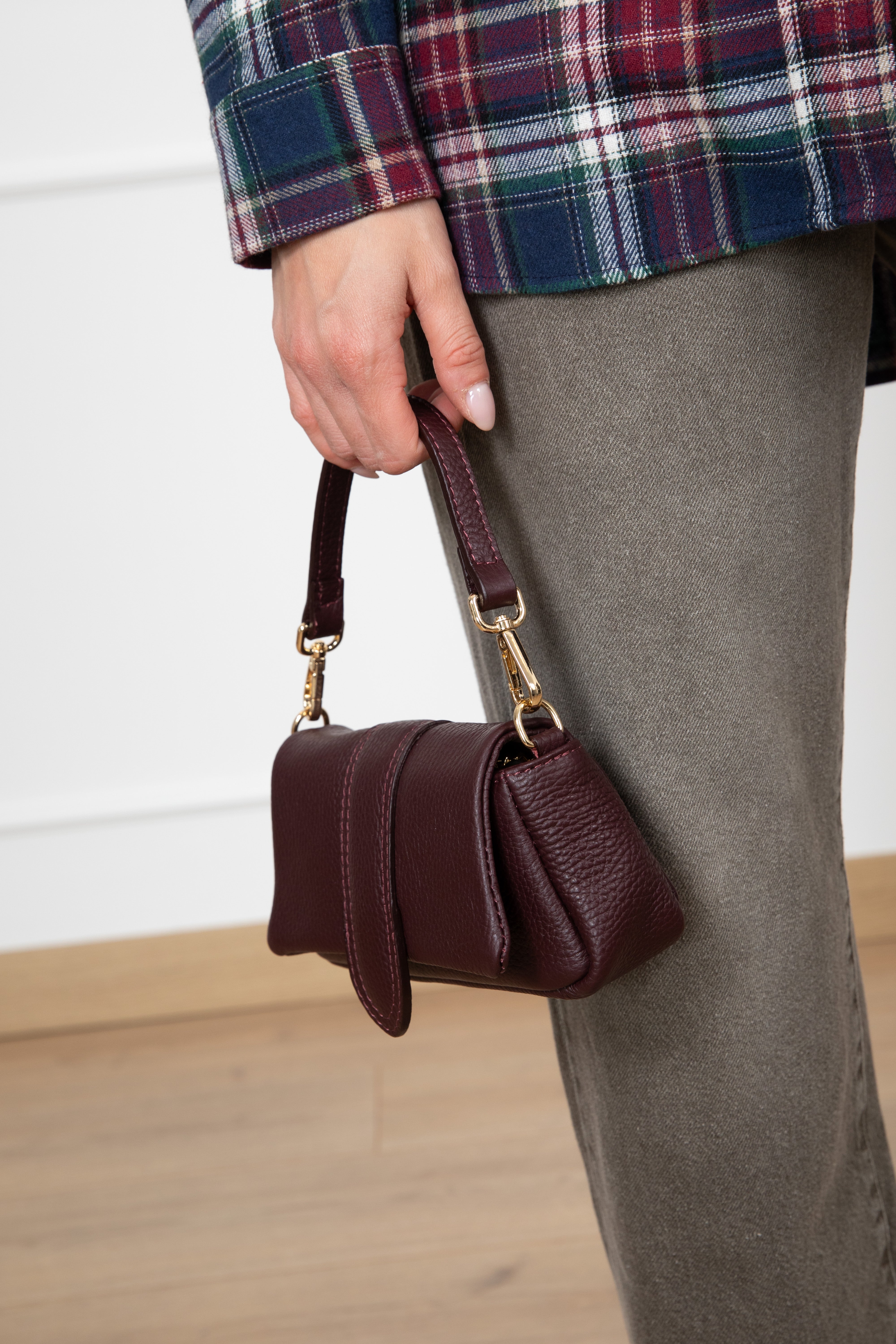 Mini-handbag in pelle con tracolla