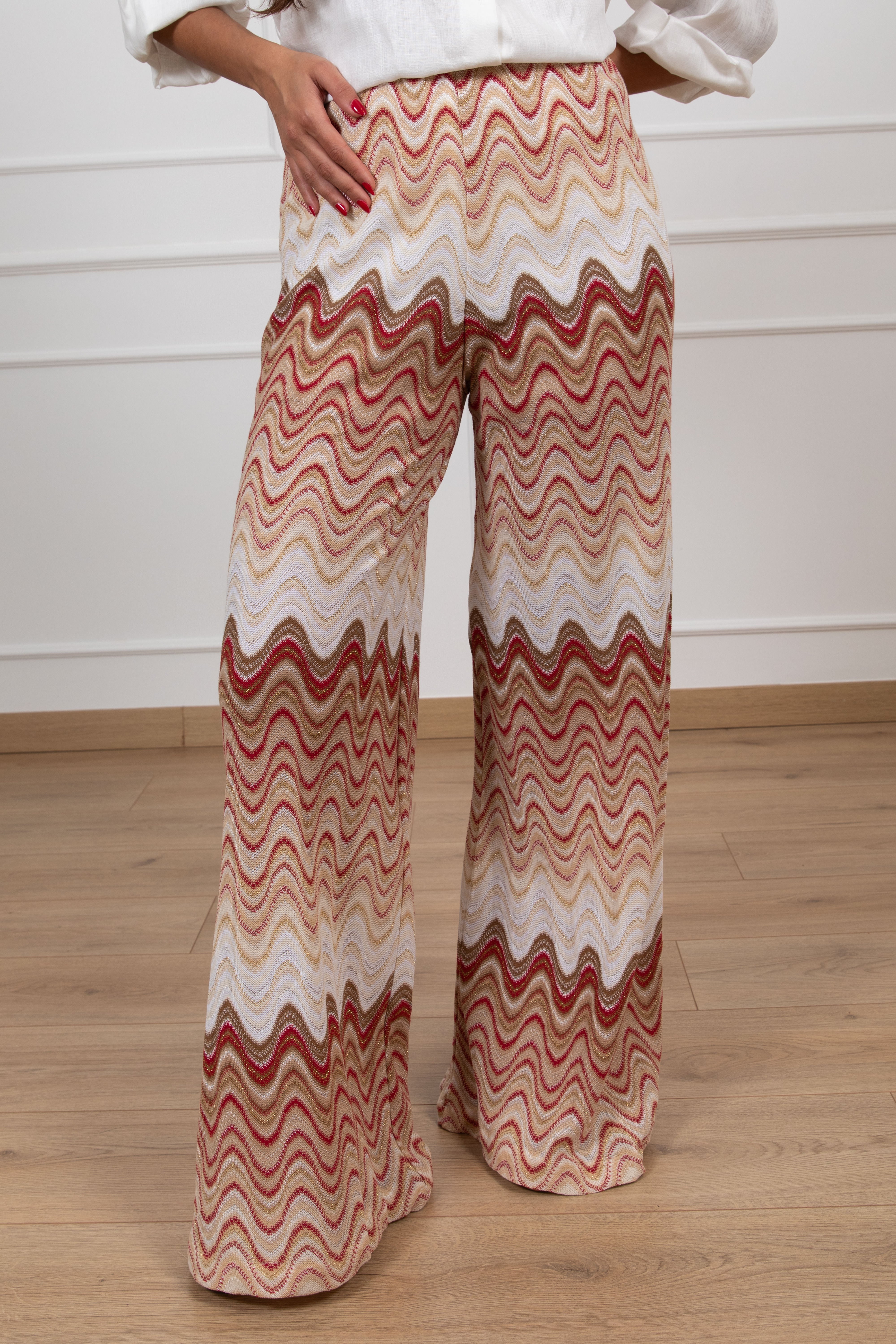 Pantalone fantasia zig-zag filo lurex Tensione IN