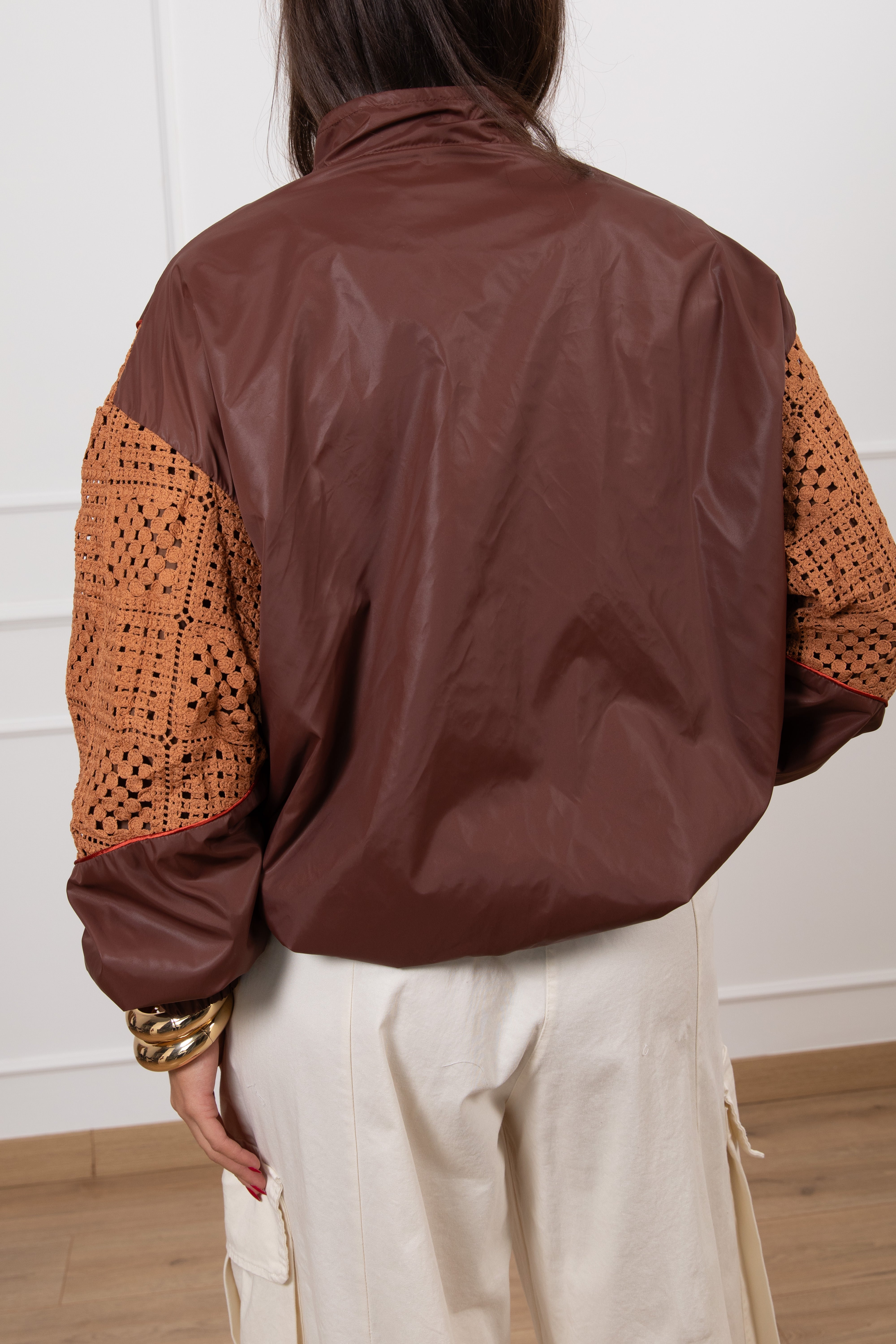 Bomber con inserto macramè ViCOLO