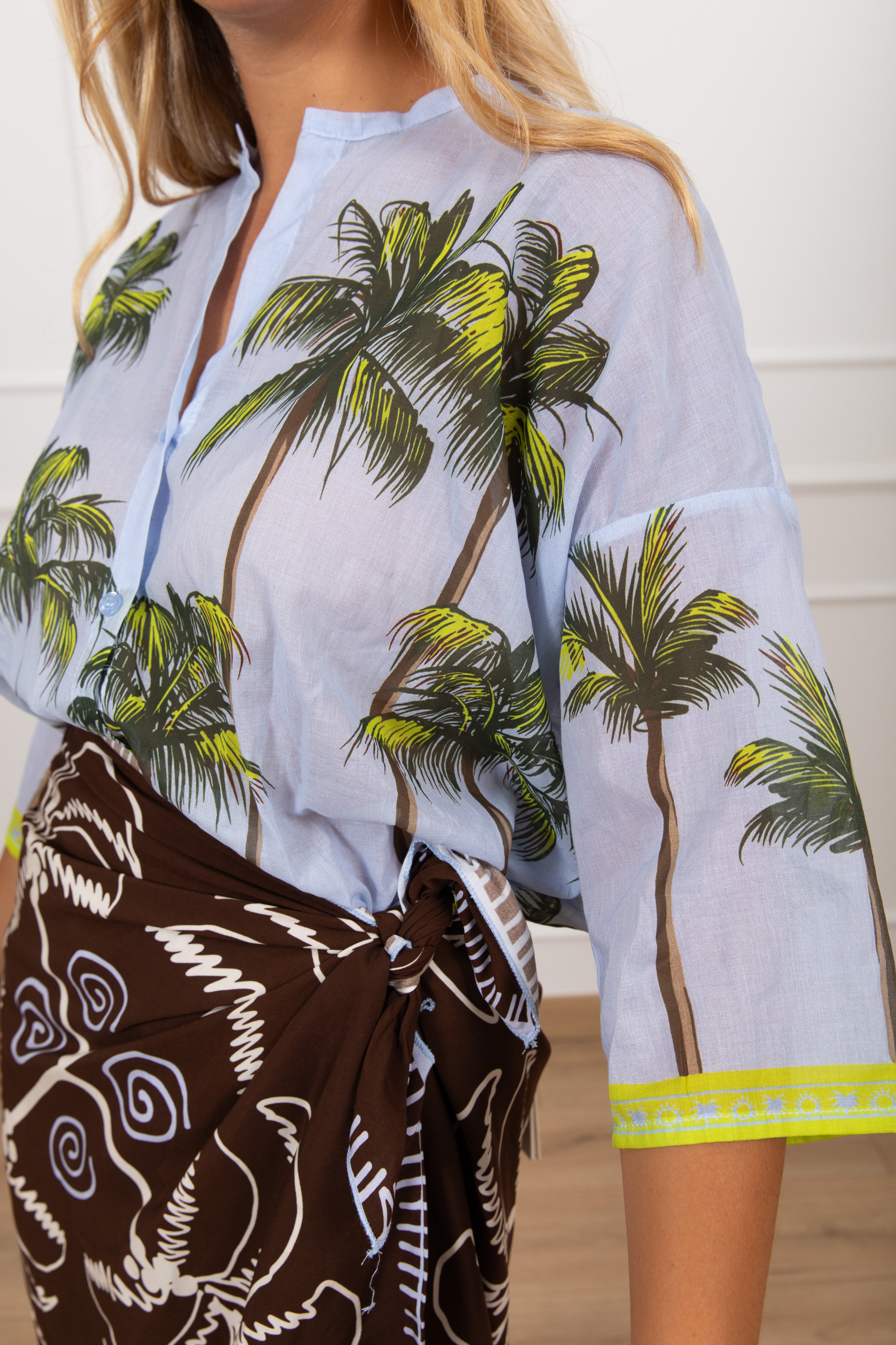 Camicia manica corta fantasia palme Tensione IN
