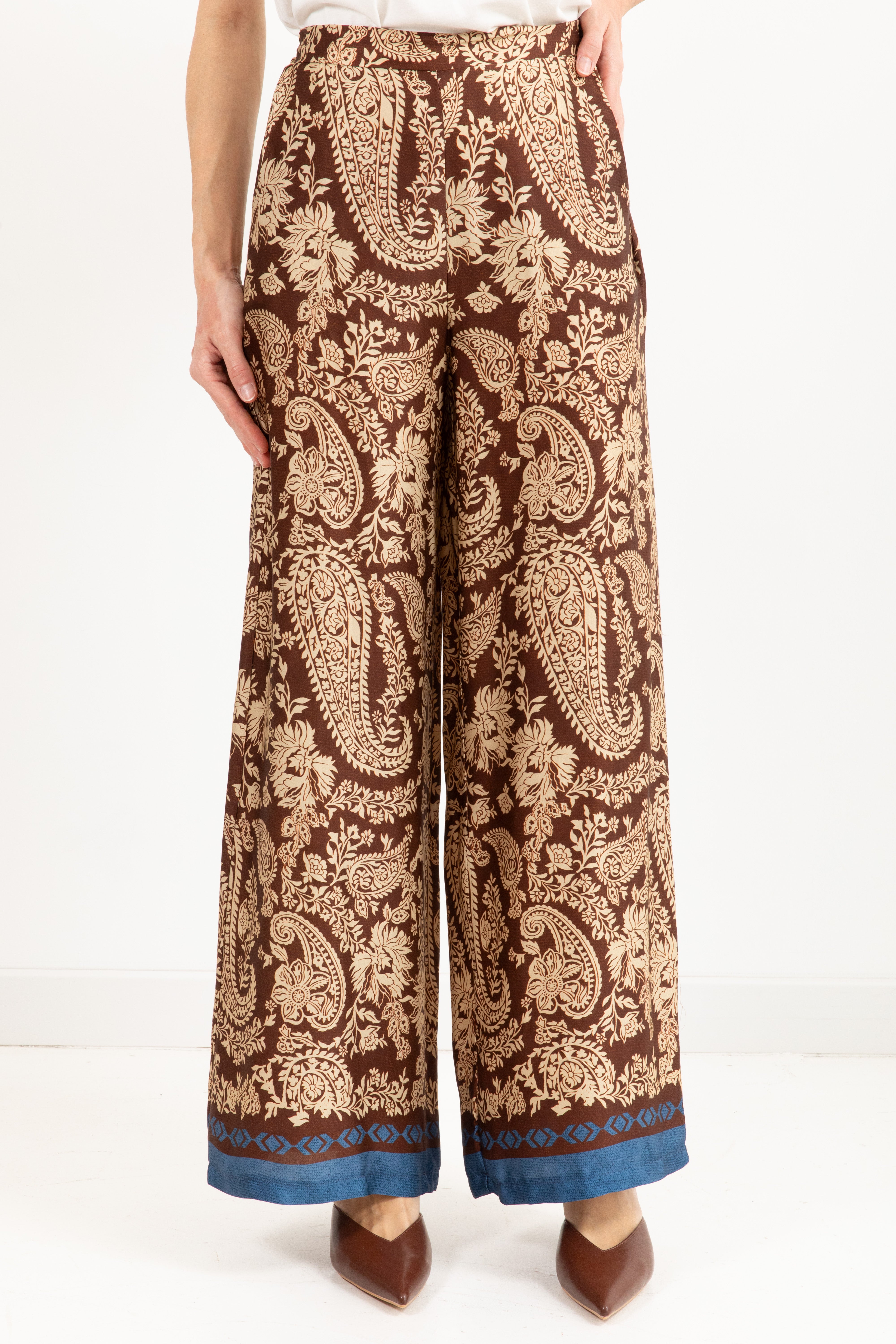 Pantalone in viscosa fantasia etno-flowers Susy Mix
