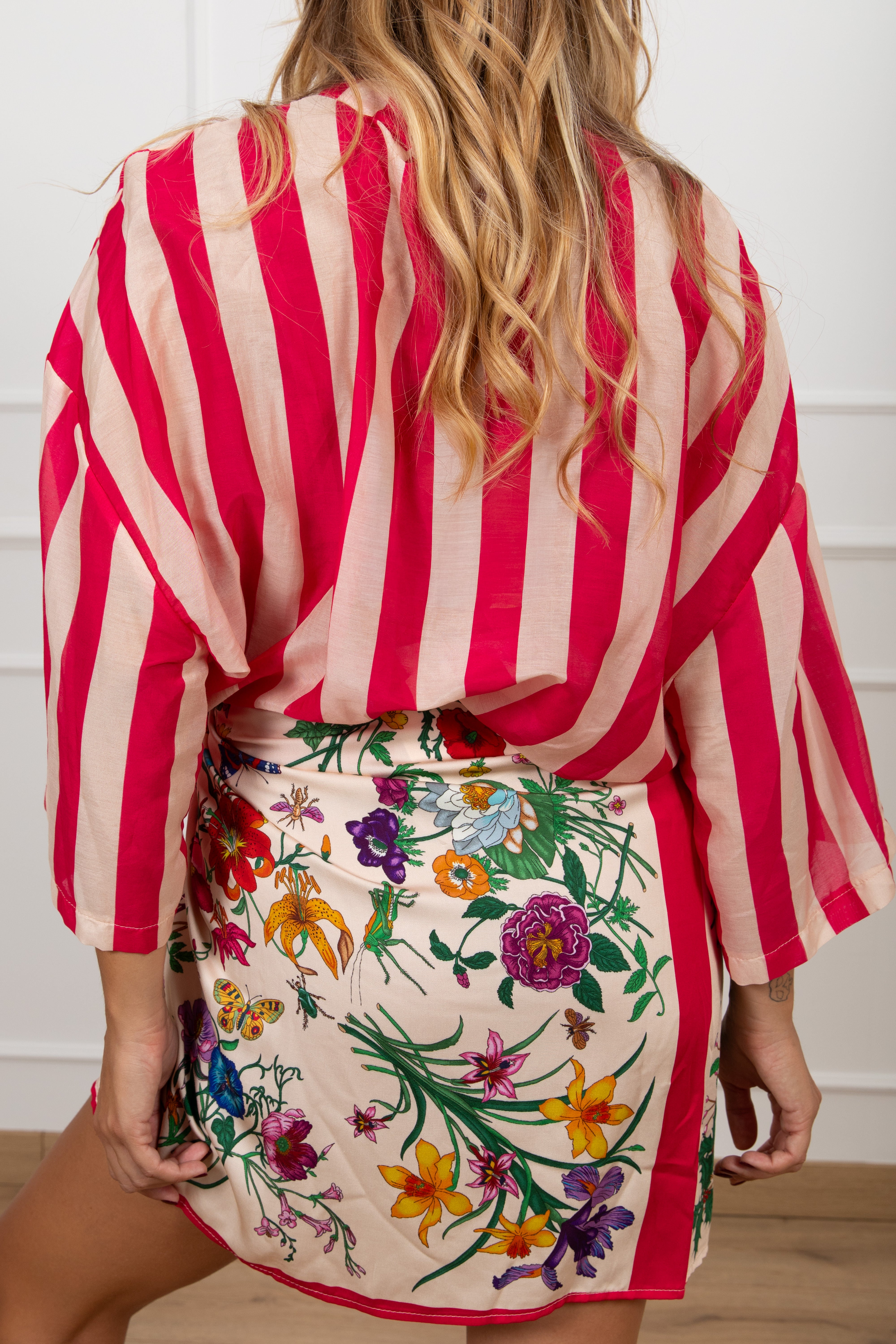 Camicia riga fucsia Tensione IN