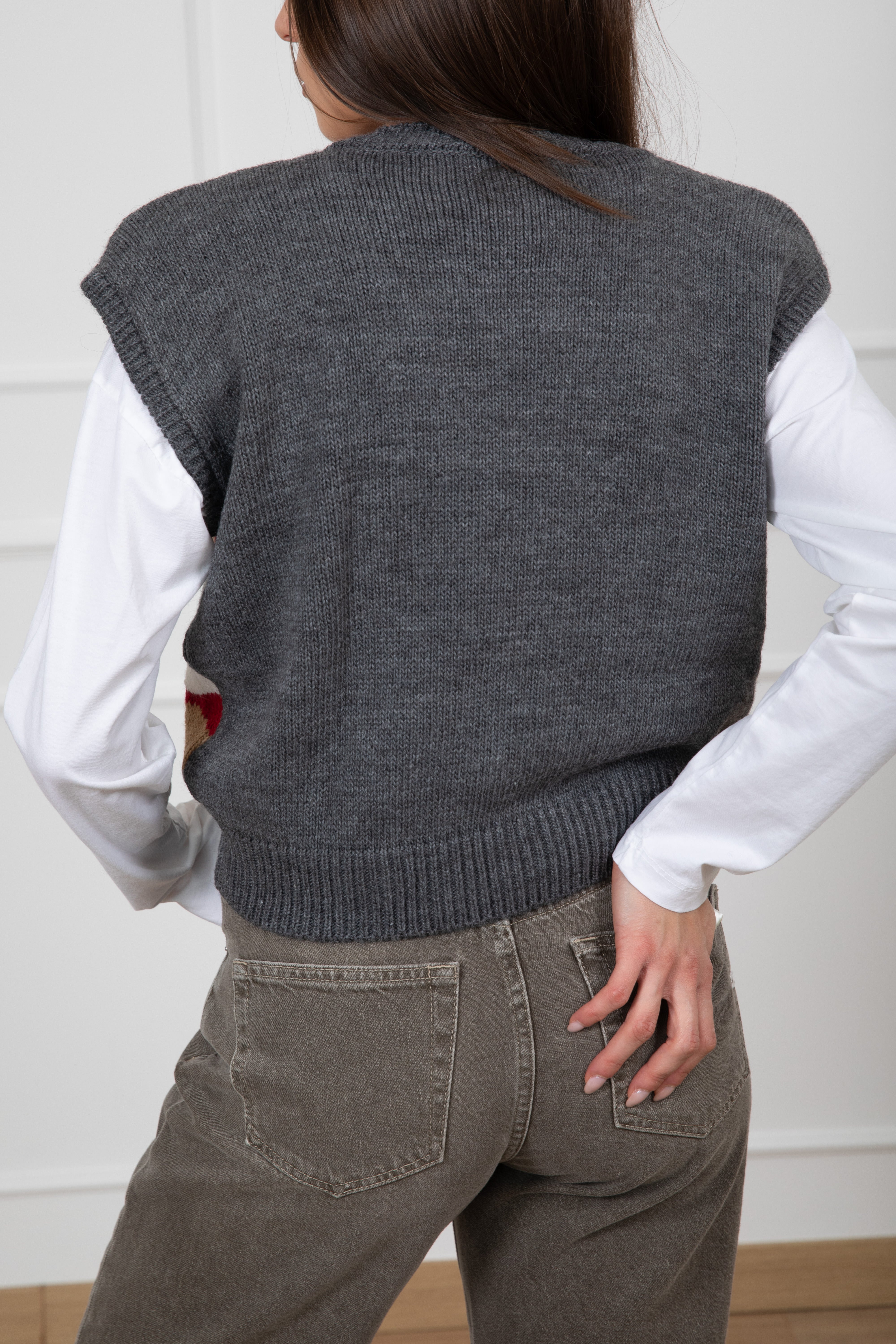 Gilet motivo rombi con spallina imbottita ViCOLO
