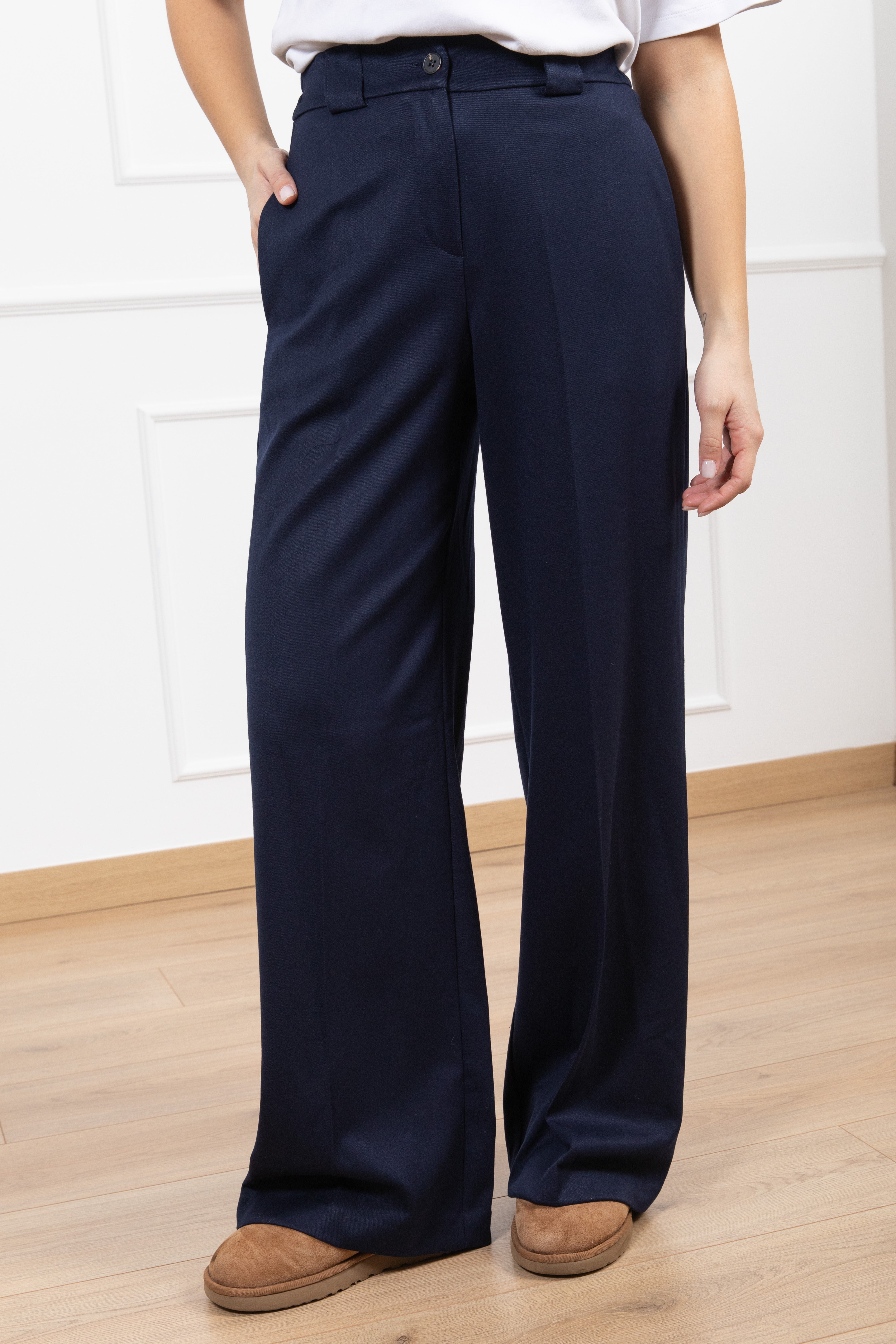 Pantalone gamba dritta in flanella Tensione IN