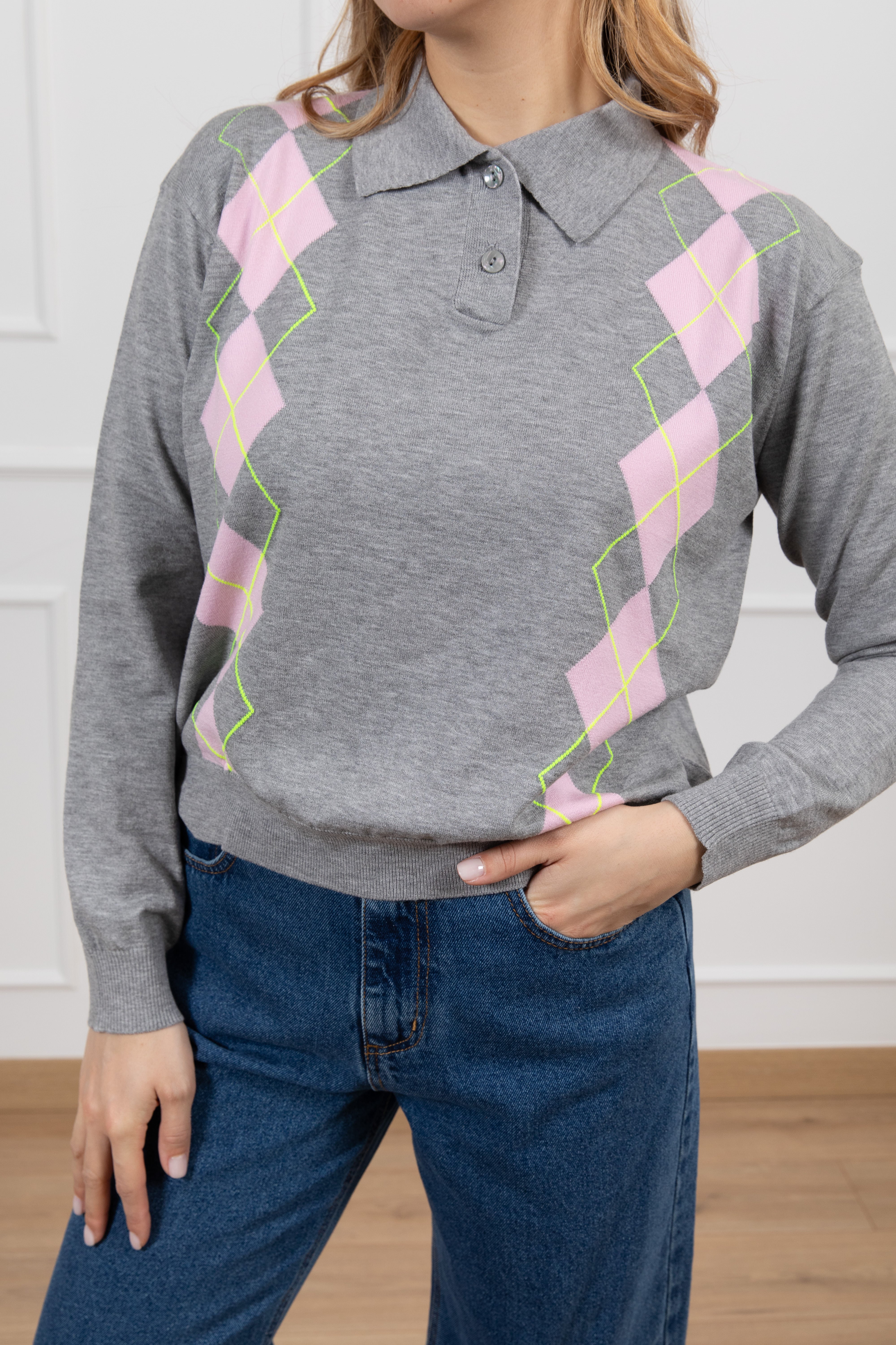 Polo in viscosa a rombi ViCOLO NEW COLLECTION