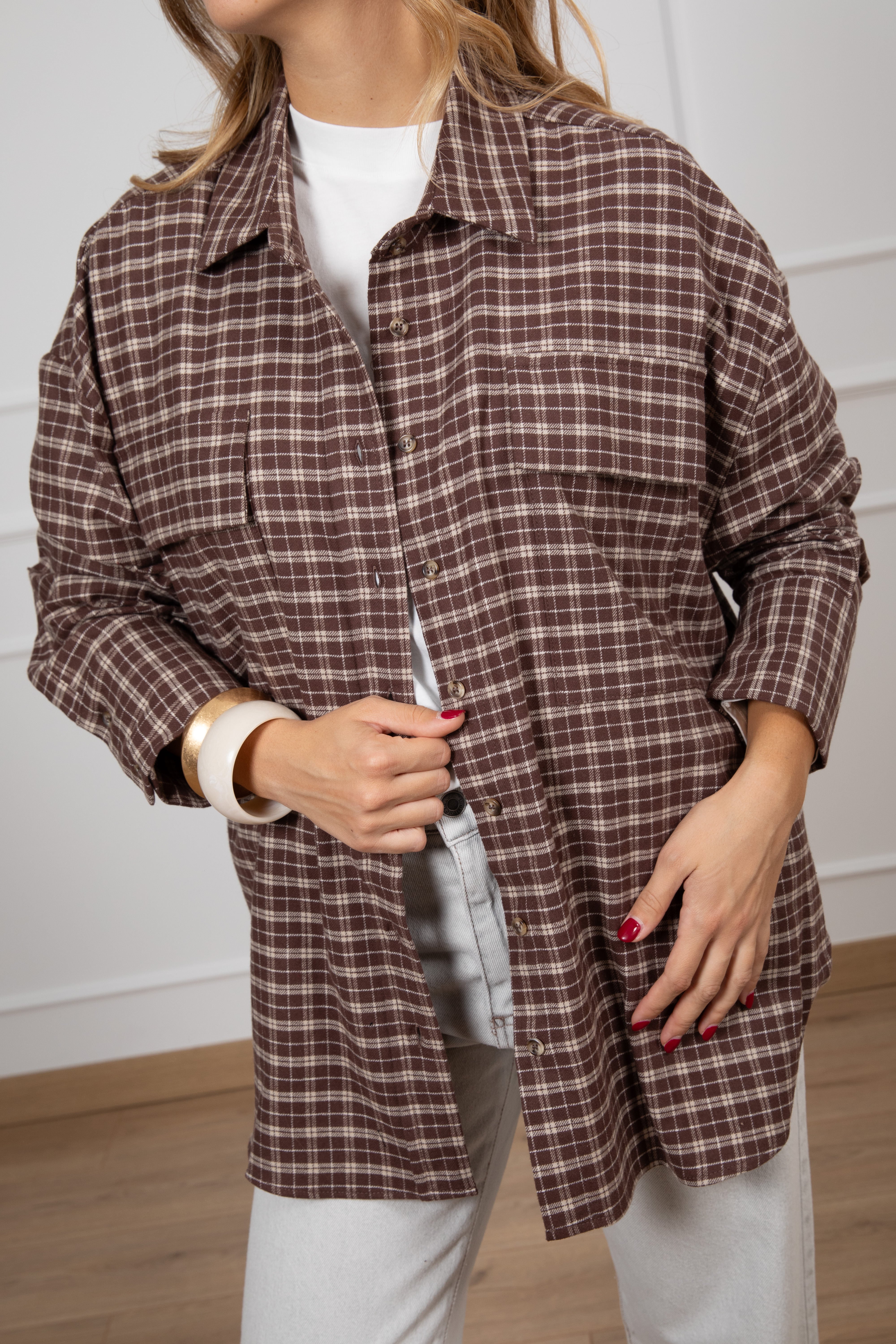 Camicia micro-check in flanella ViCOLO