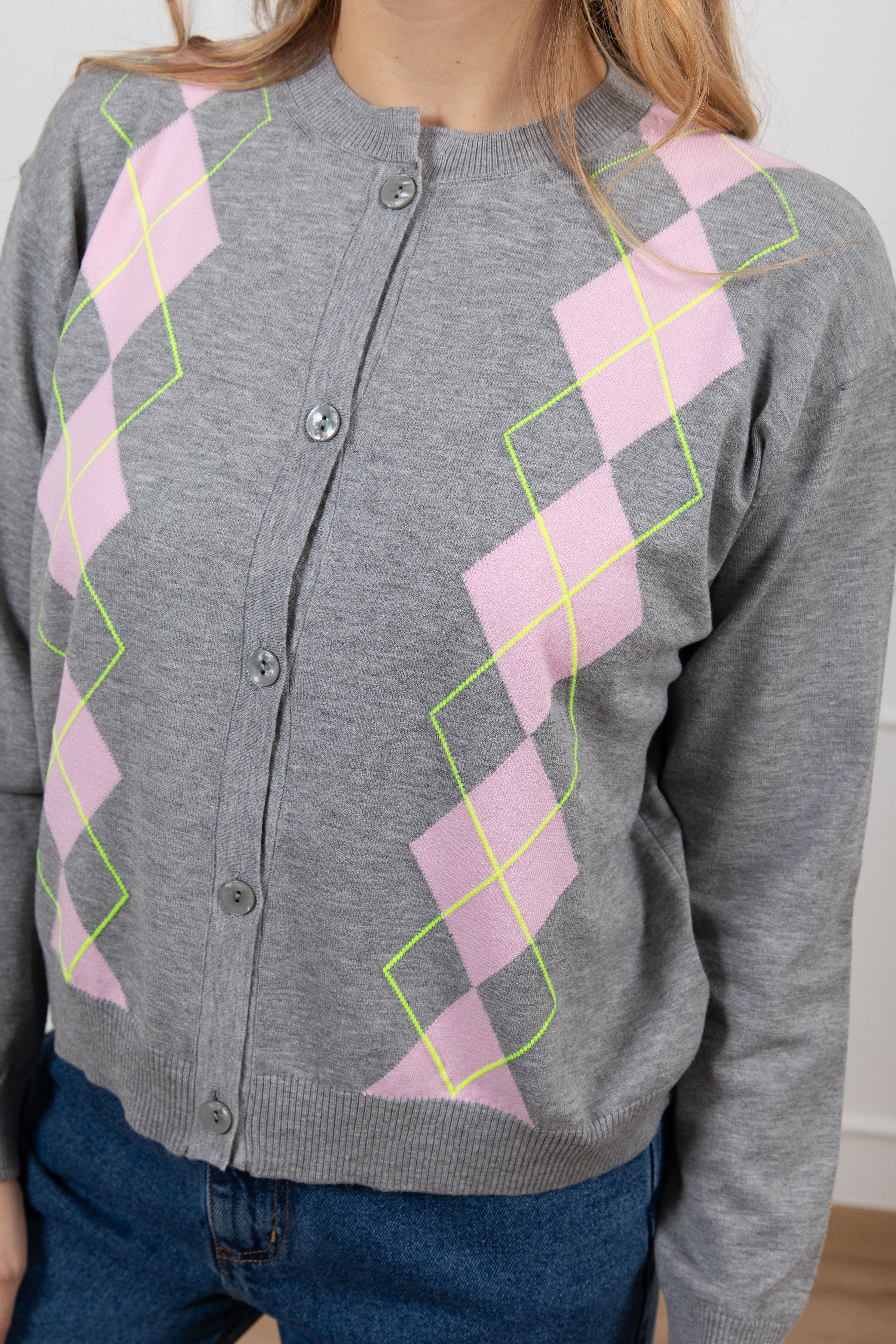 Cardigan in viscosa a rombi ViCOLO NEW COLLECTION