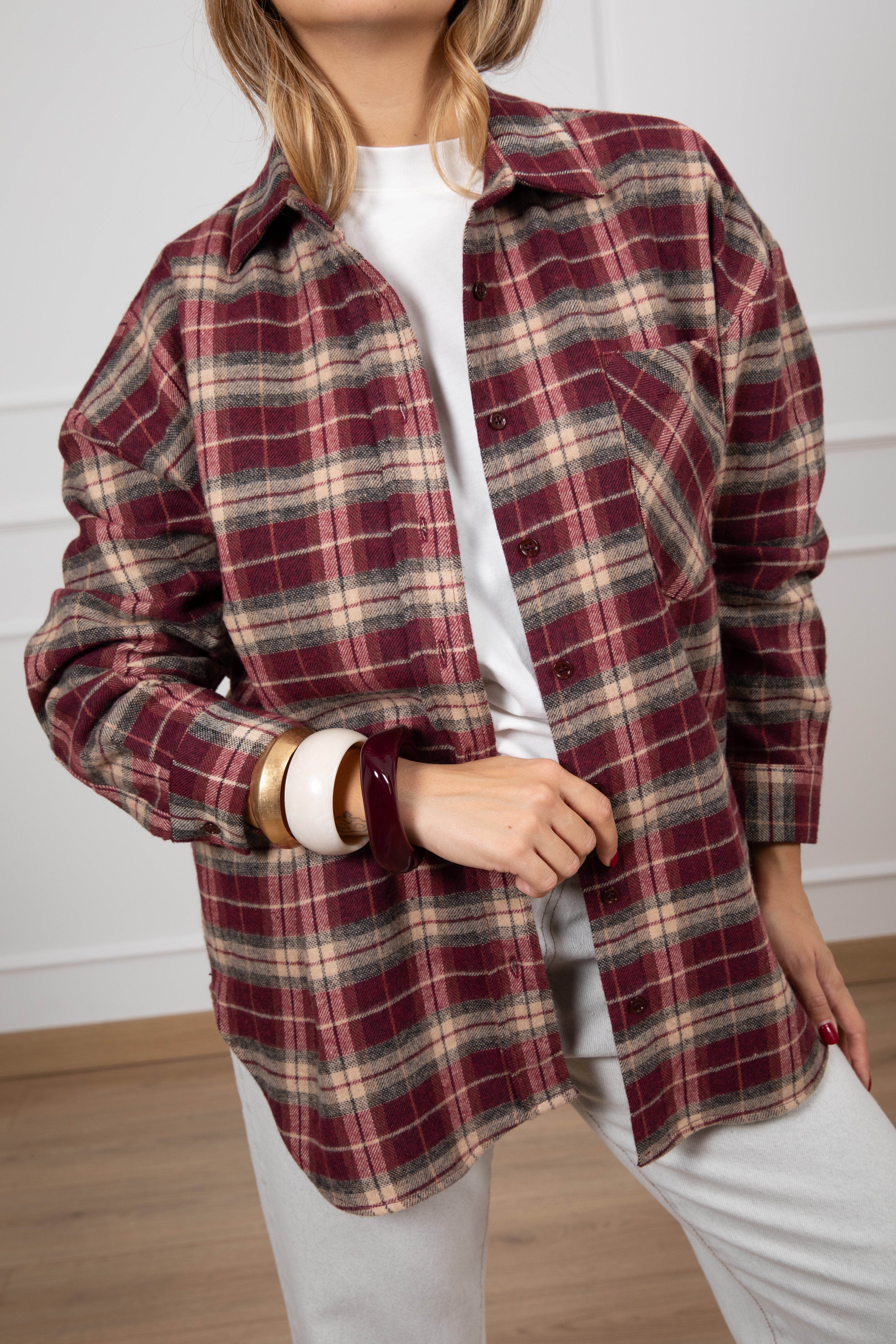 Camicia check in flanella con tasca ViCOLO