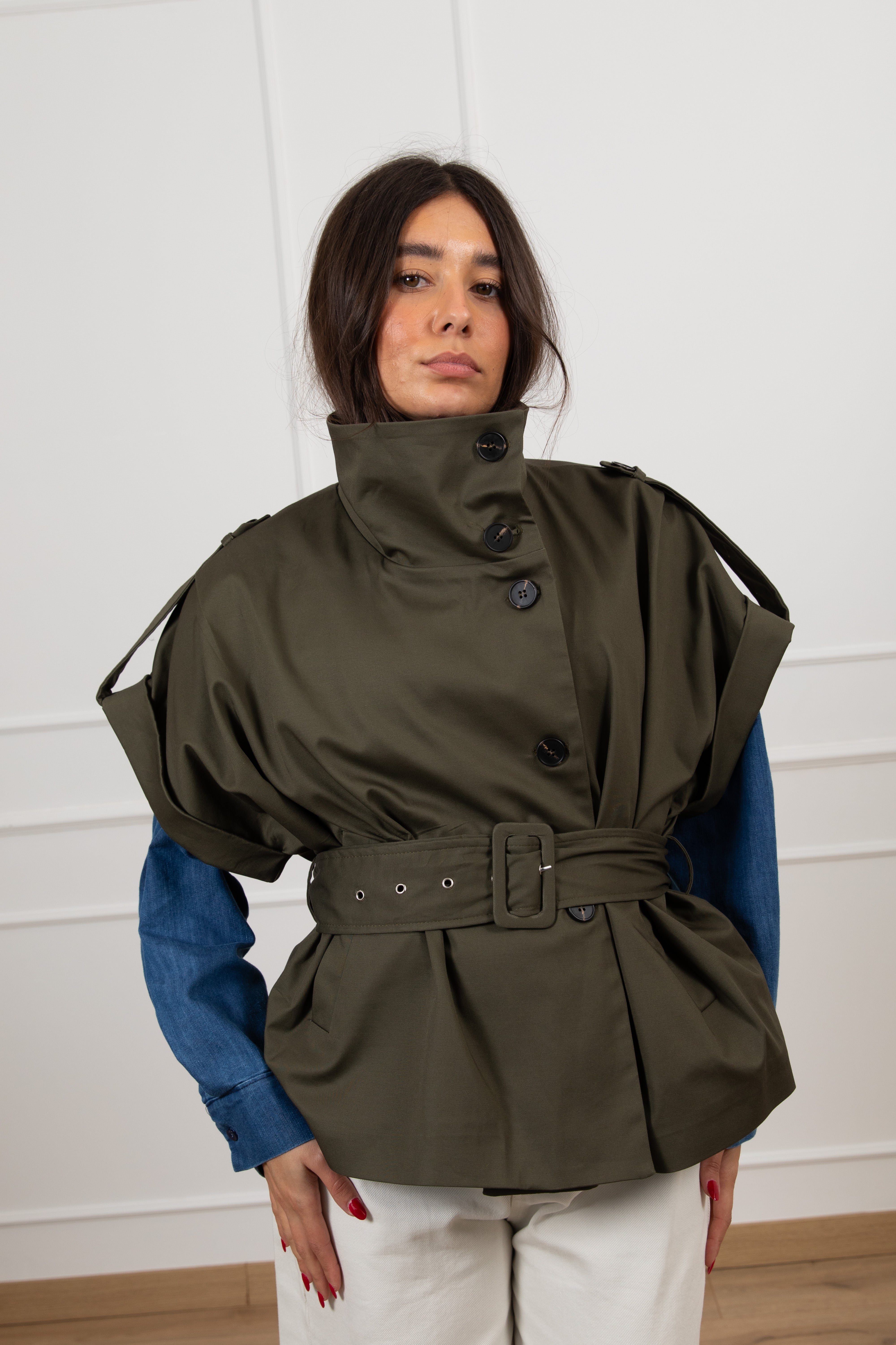 Trench smanicato in cotone Motel