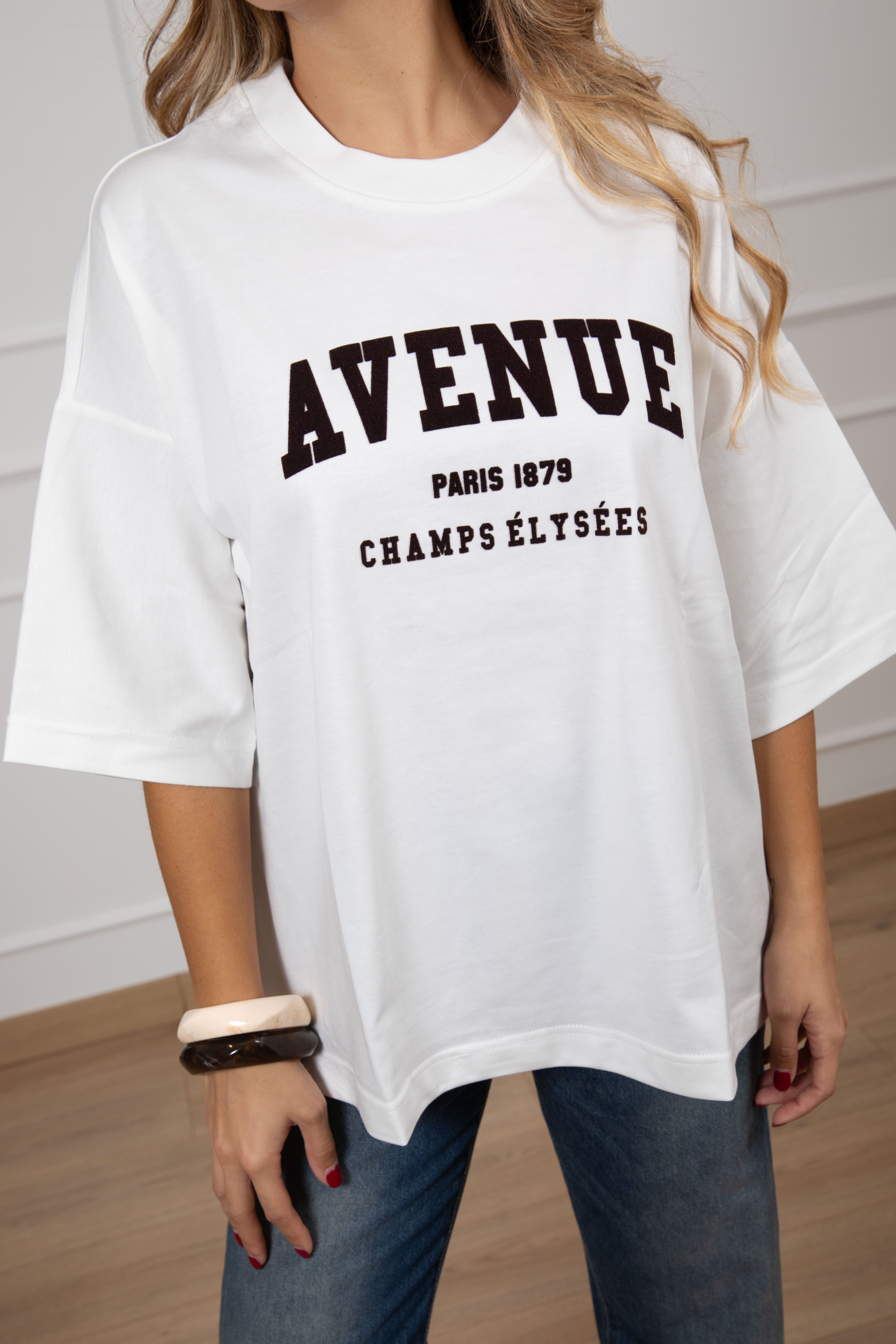 T-shirt extra over "Avenue" in velluto ViCOLO