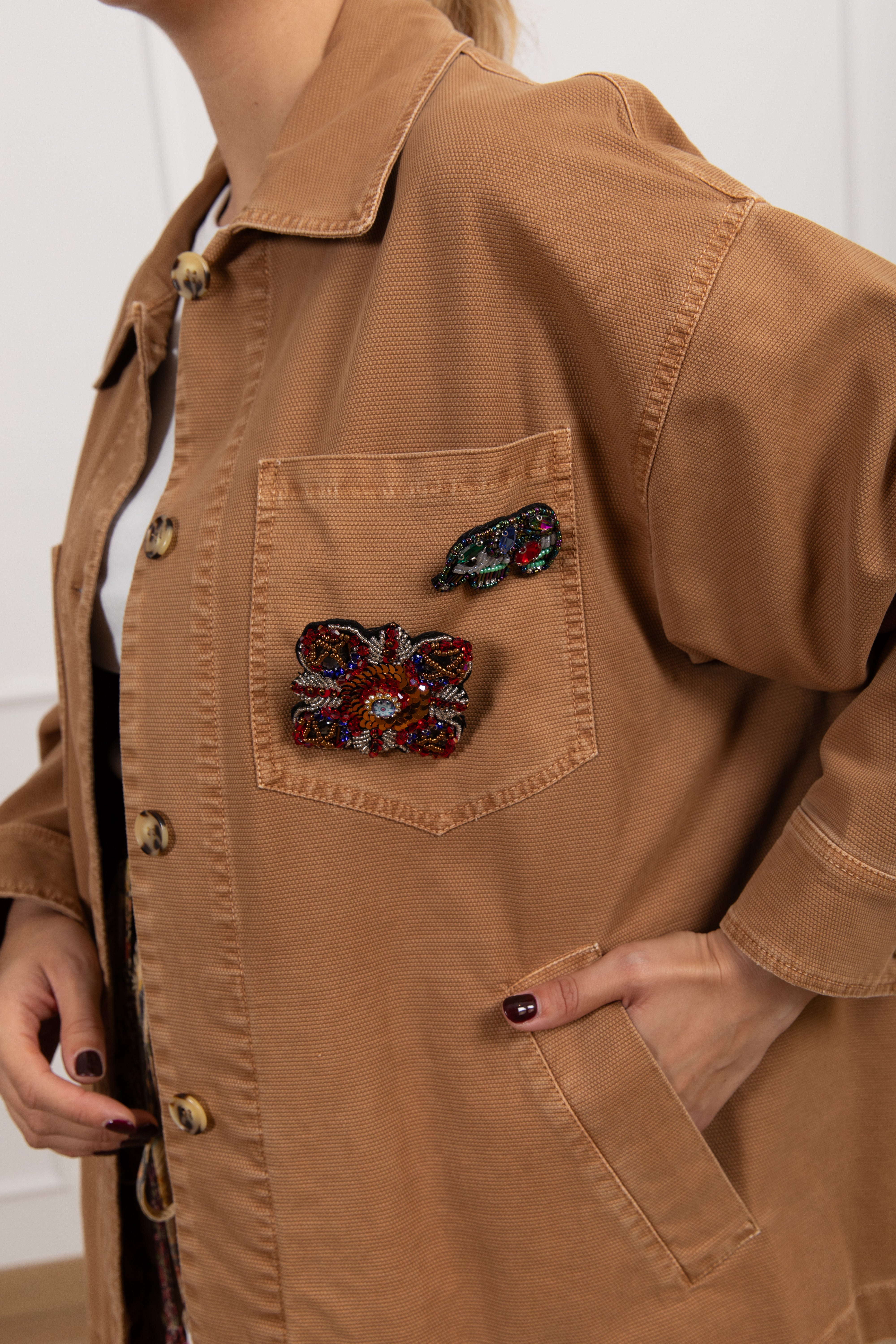 Giacca camicia con spille Dixie