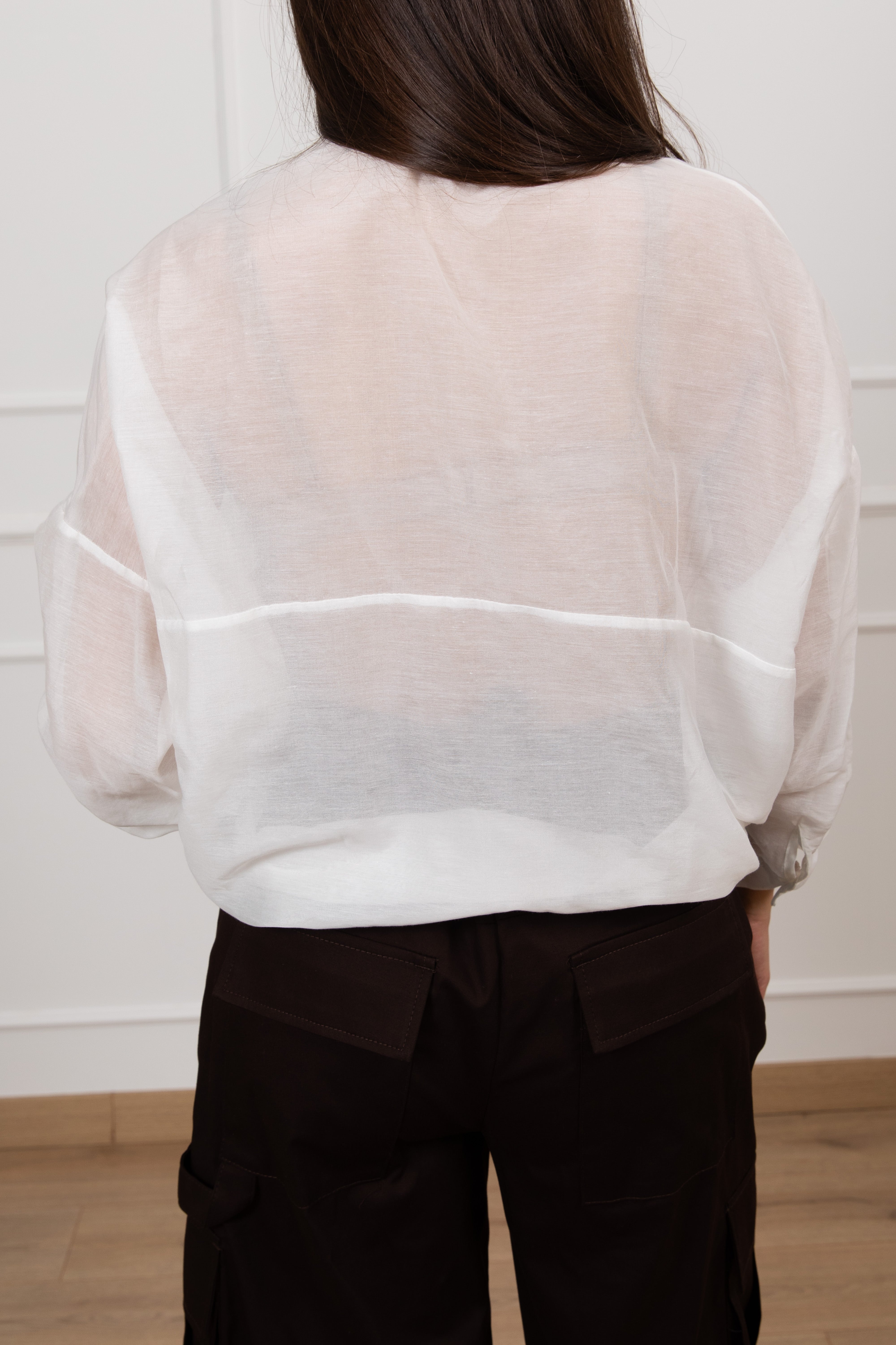 Camicia misto seta con tasca fantasia zig-zag Tensione IN