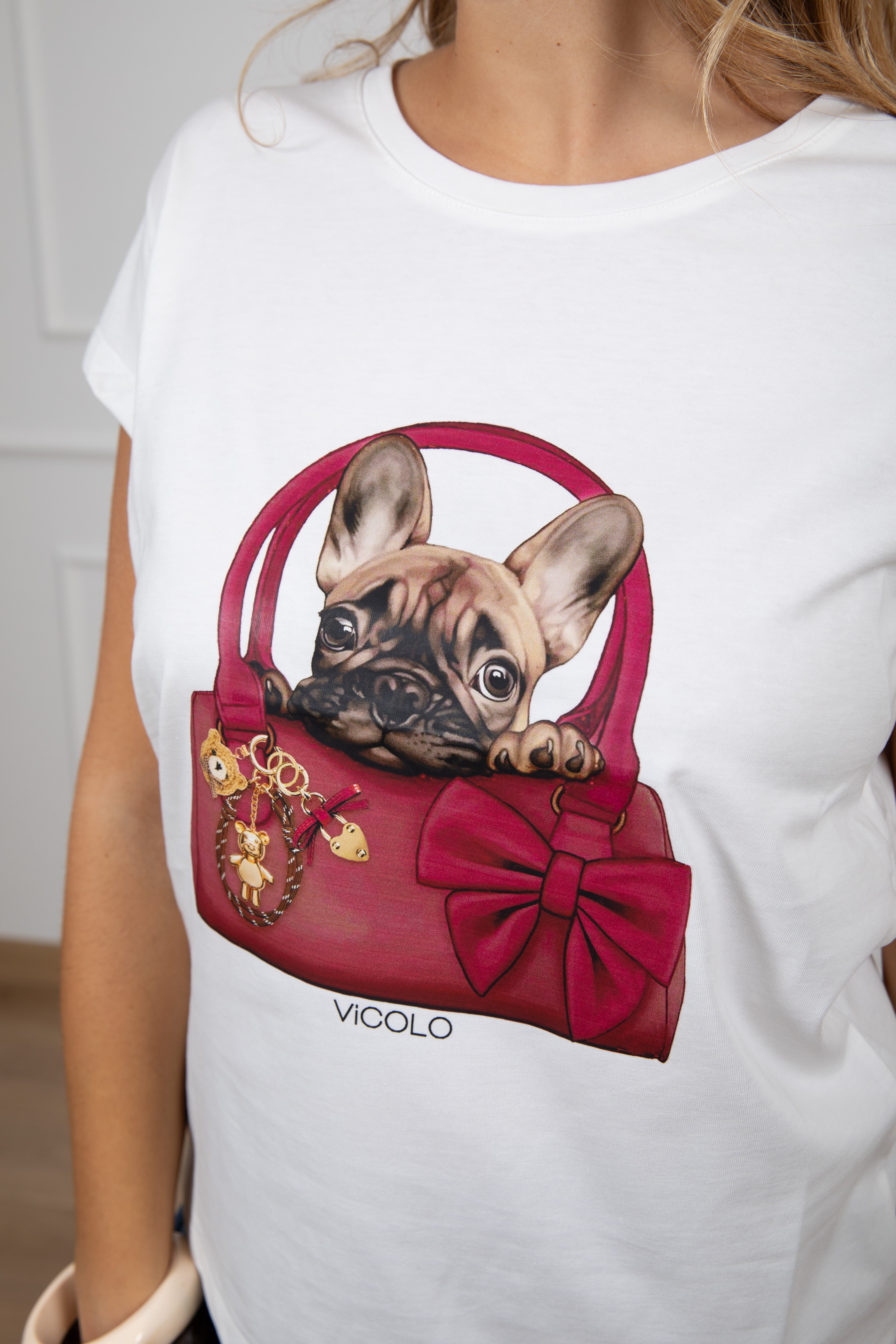 T-shirt bulldog con borsa ViCOLO