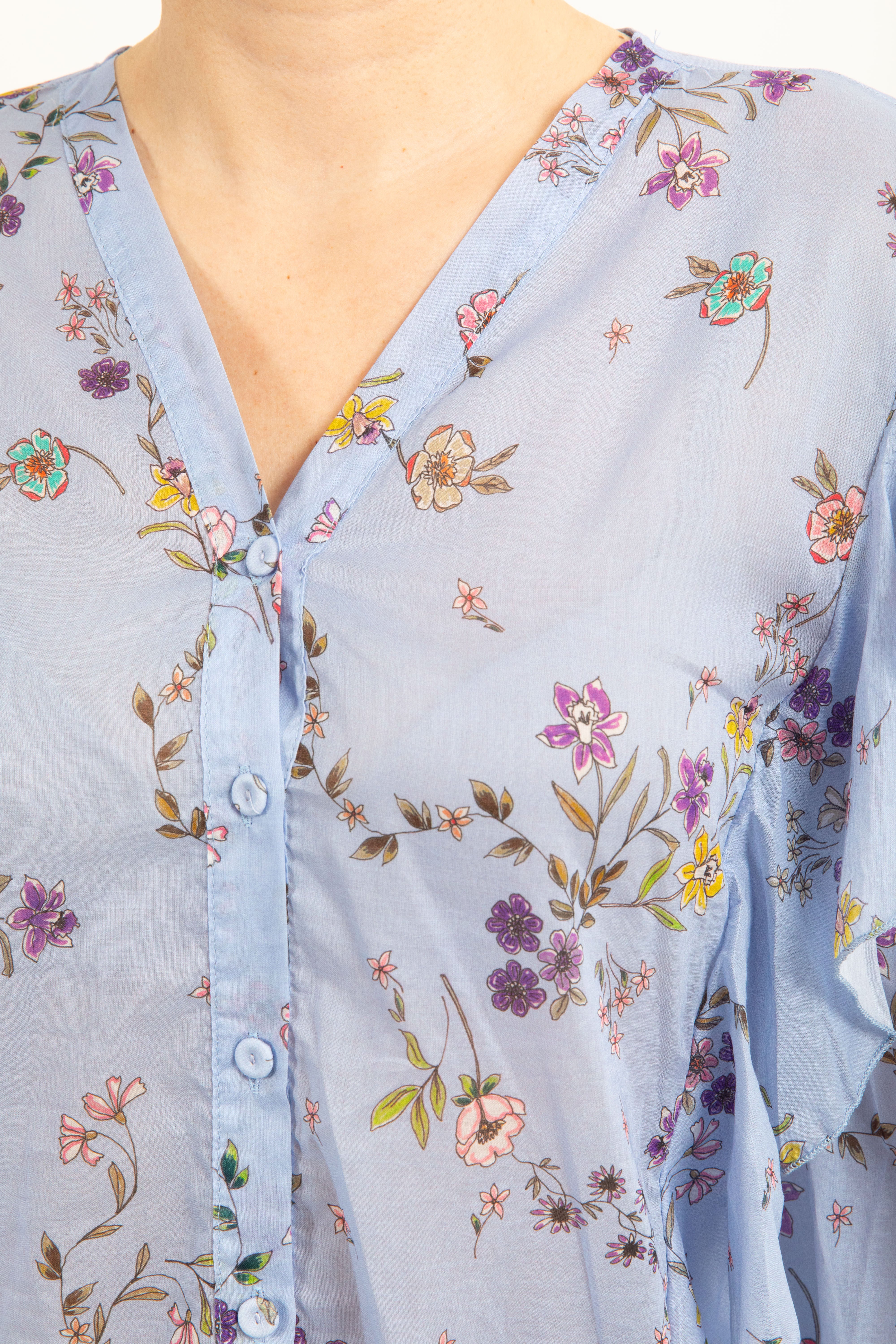 Blusa con rouches fantasia flowers Tensione IN