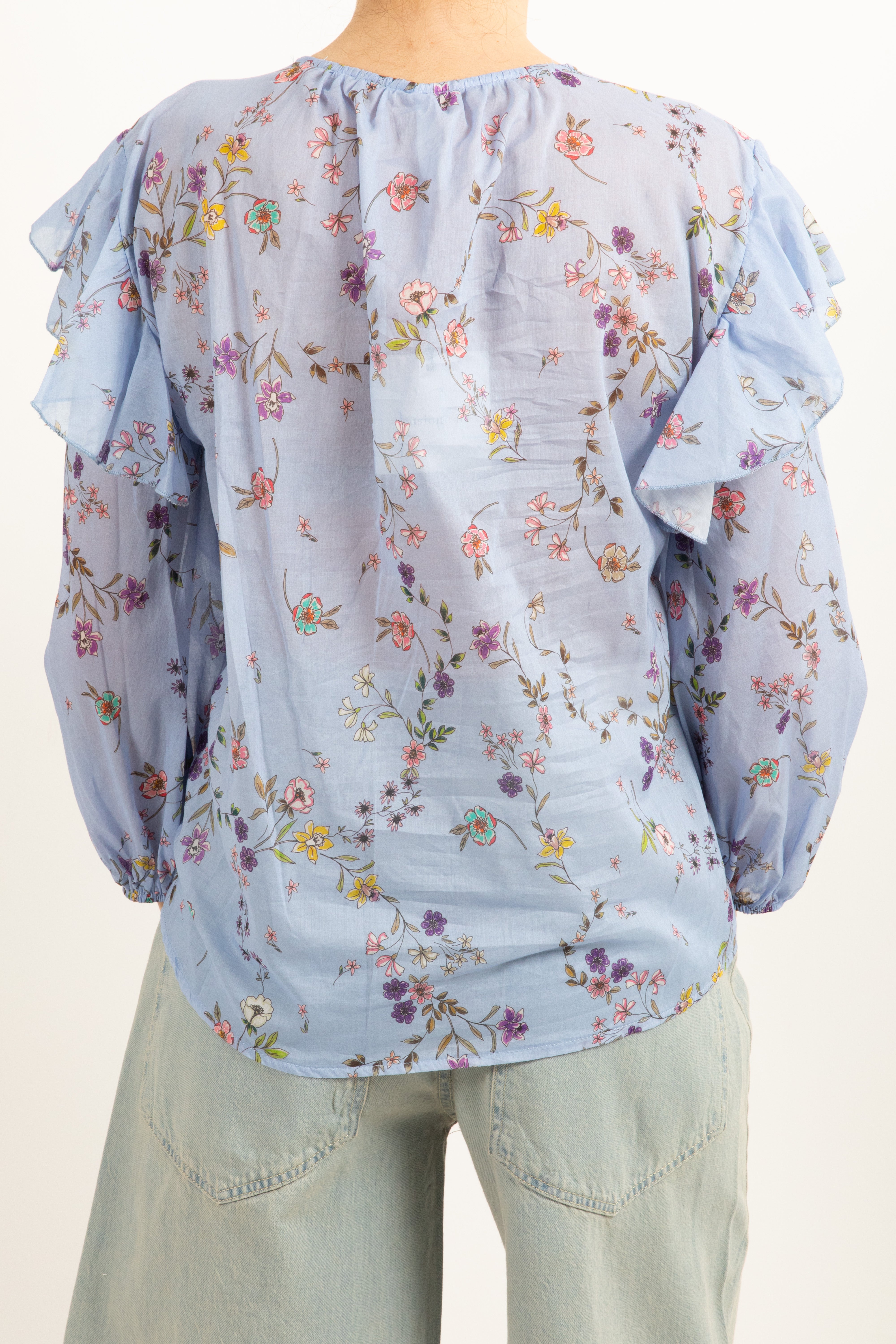 Blusa con rouches fantasia flowers Tensione IN