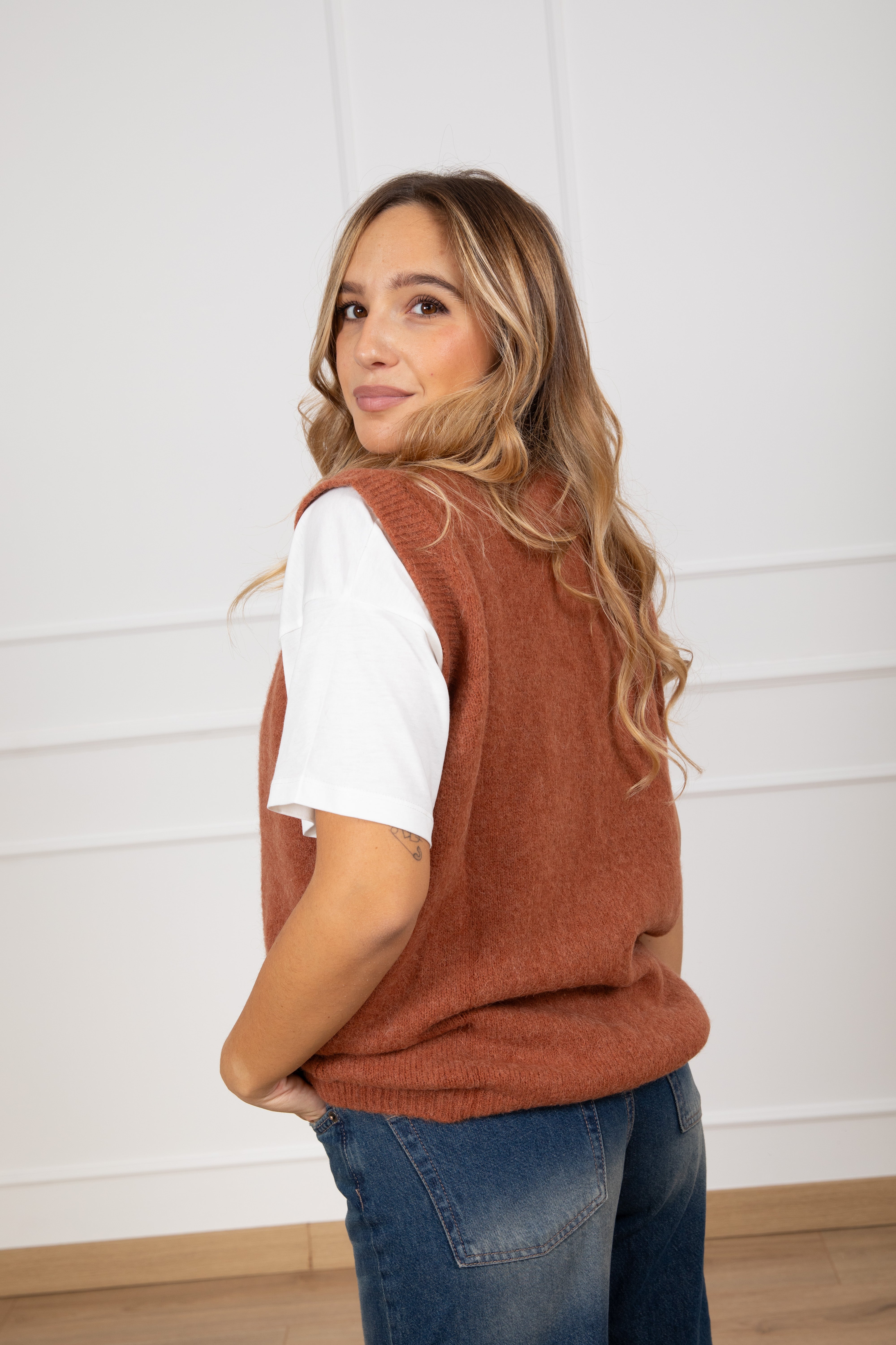 Gilet in lana e alpaca ViCOLO