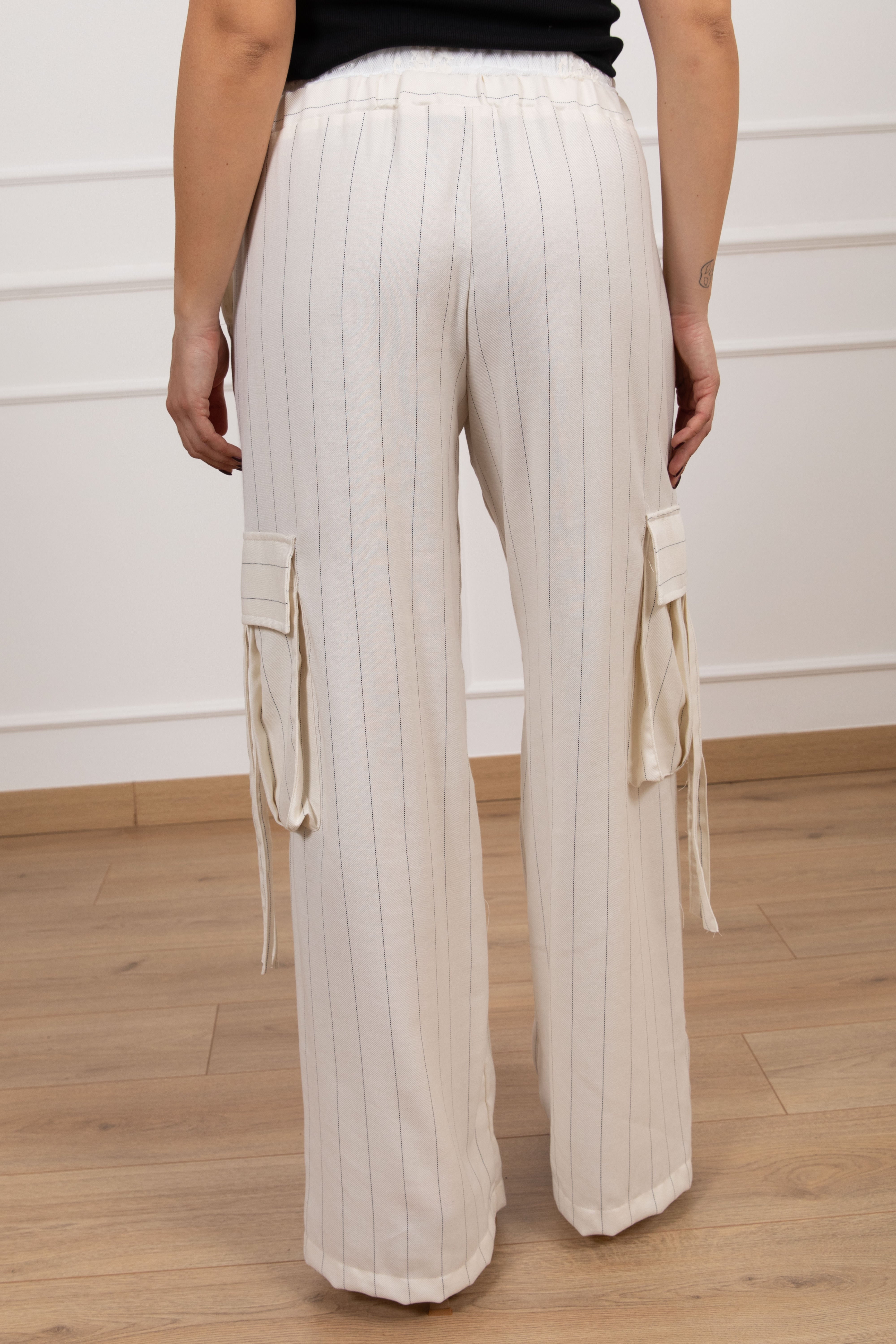 Pantalone cargo gessato boxer in pizzo Tensione IN