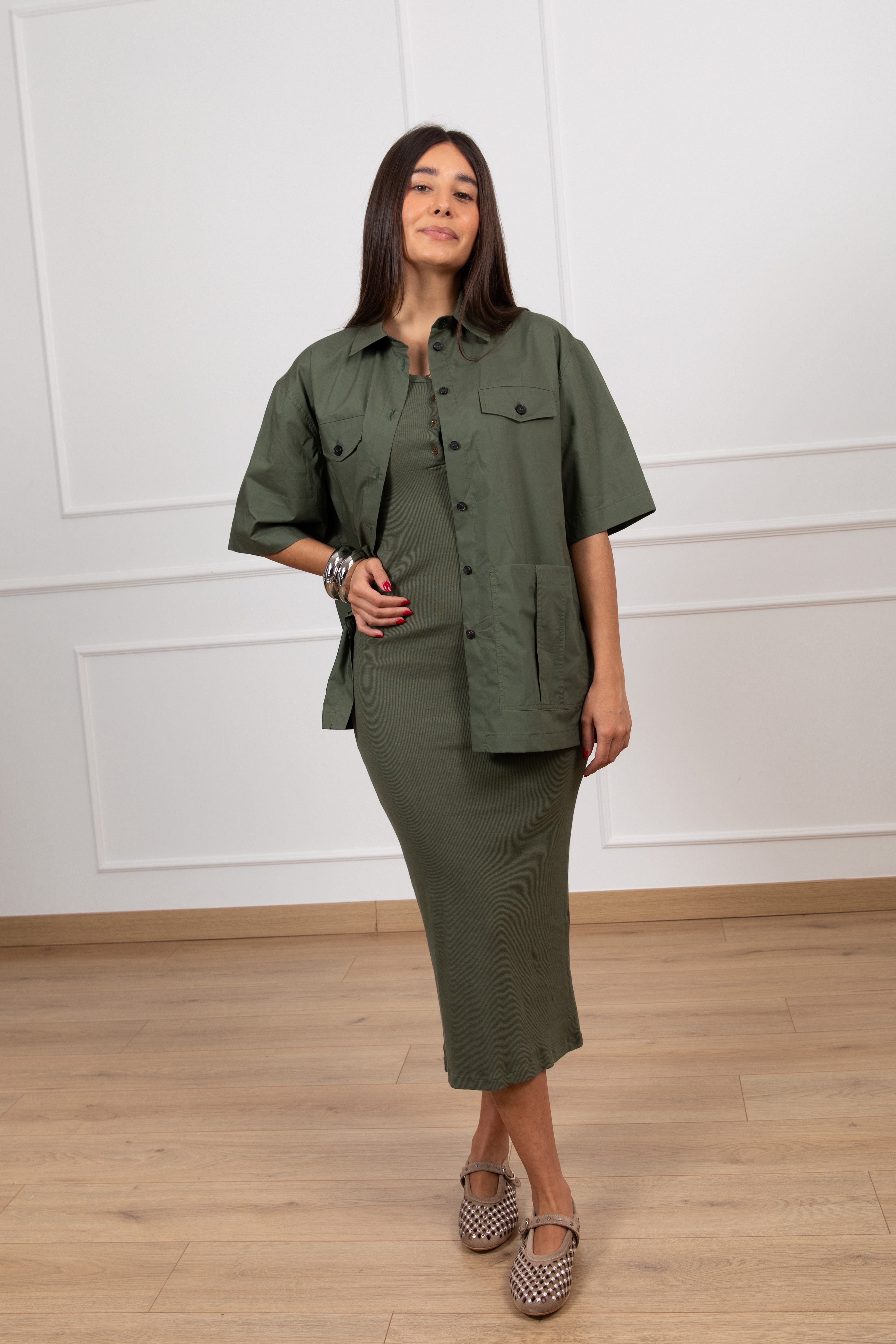 Camicia cargo in cotone ViCOLO