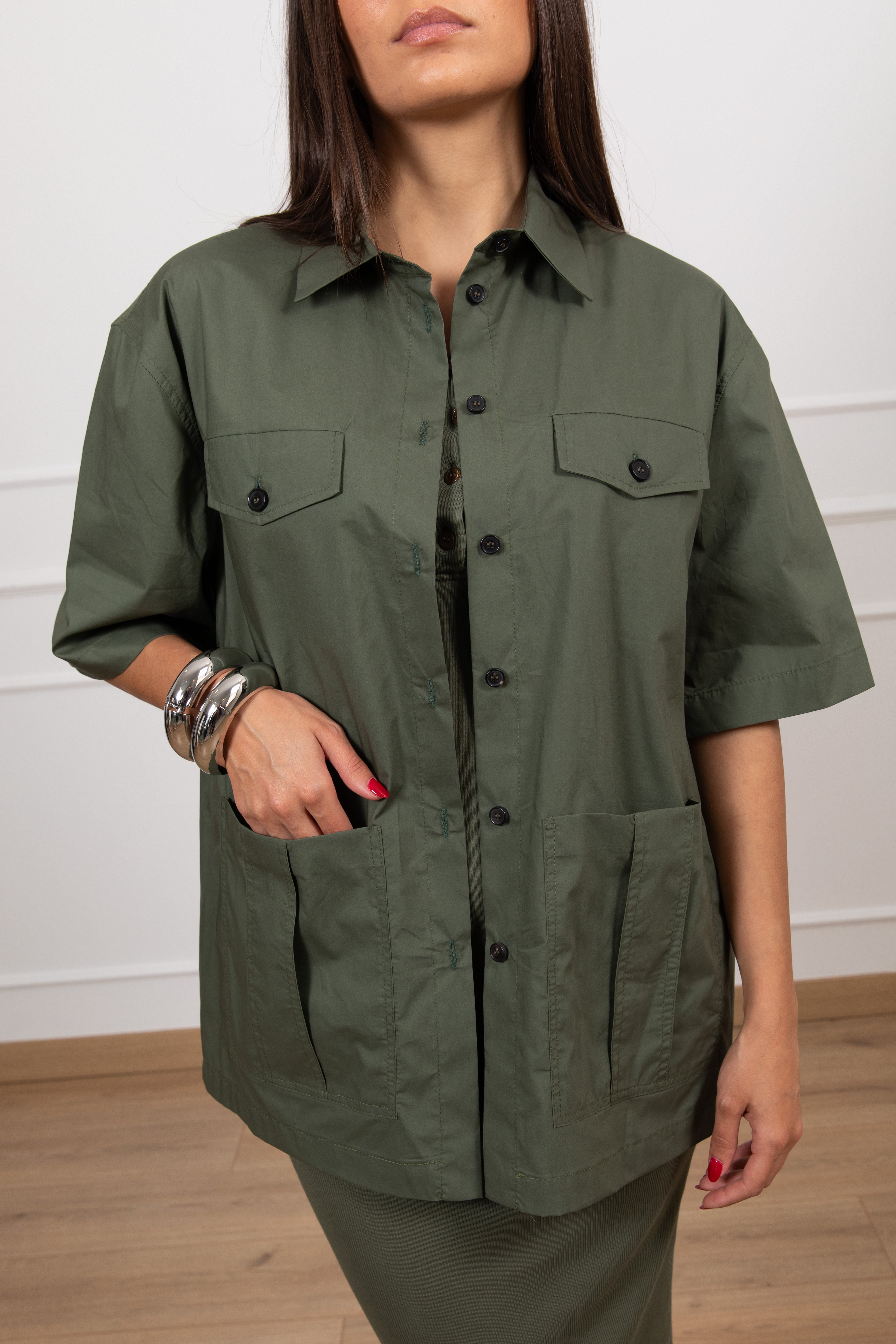 Camicia cargo in cotone ViCOLO