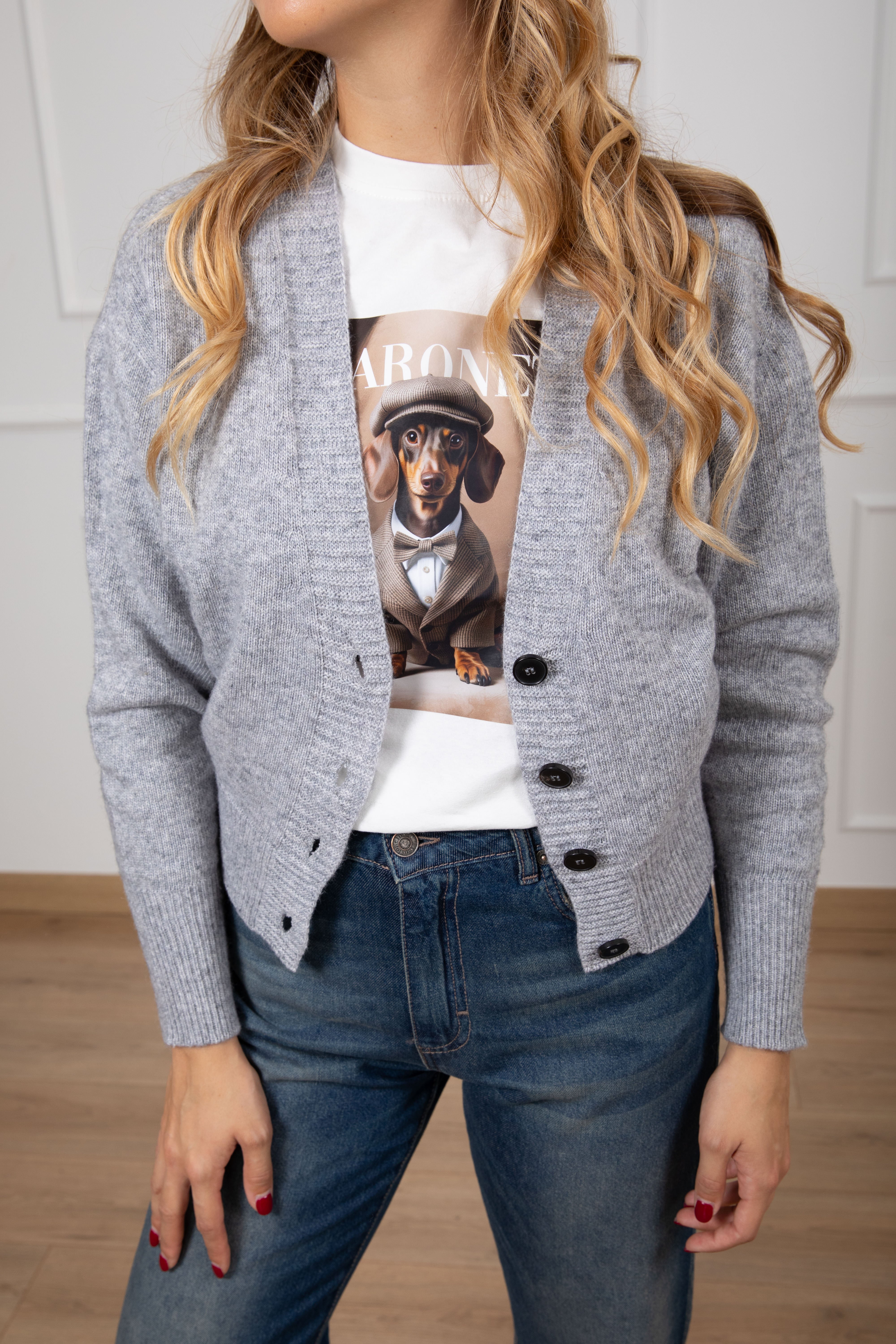 Cardigan cropped in lana e cashmere ViCOLO