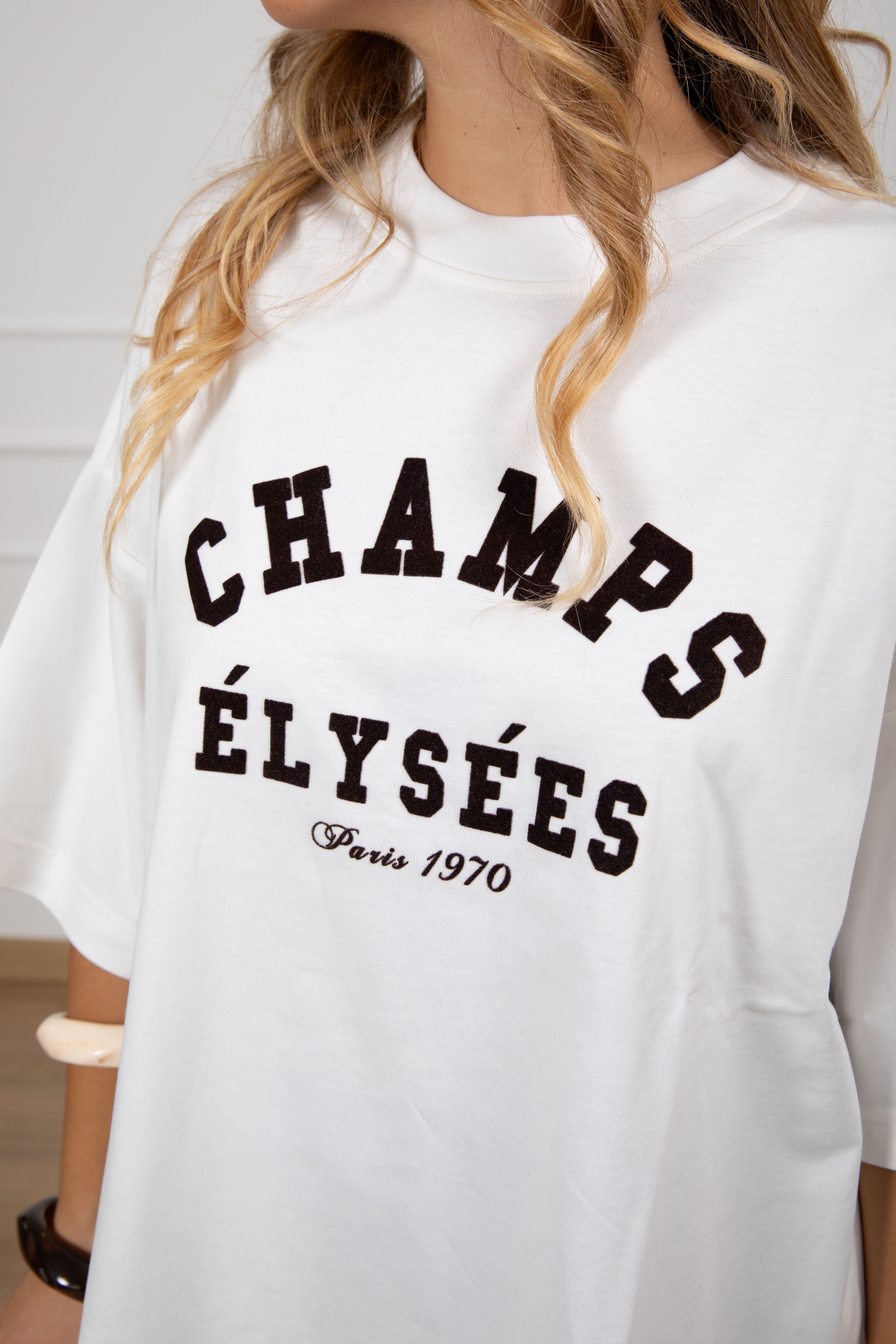 T-shirt extra over "Champs Elysees" in velluto ViCOLO