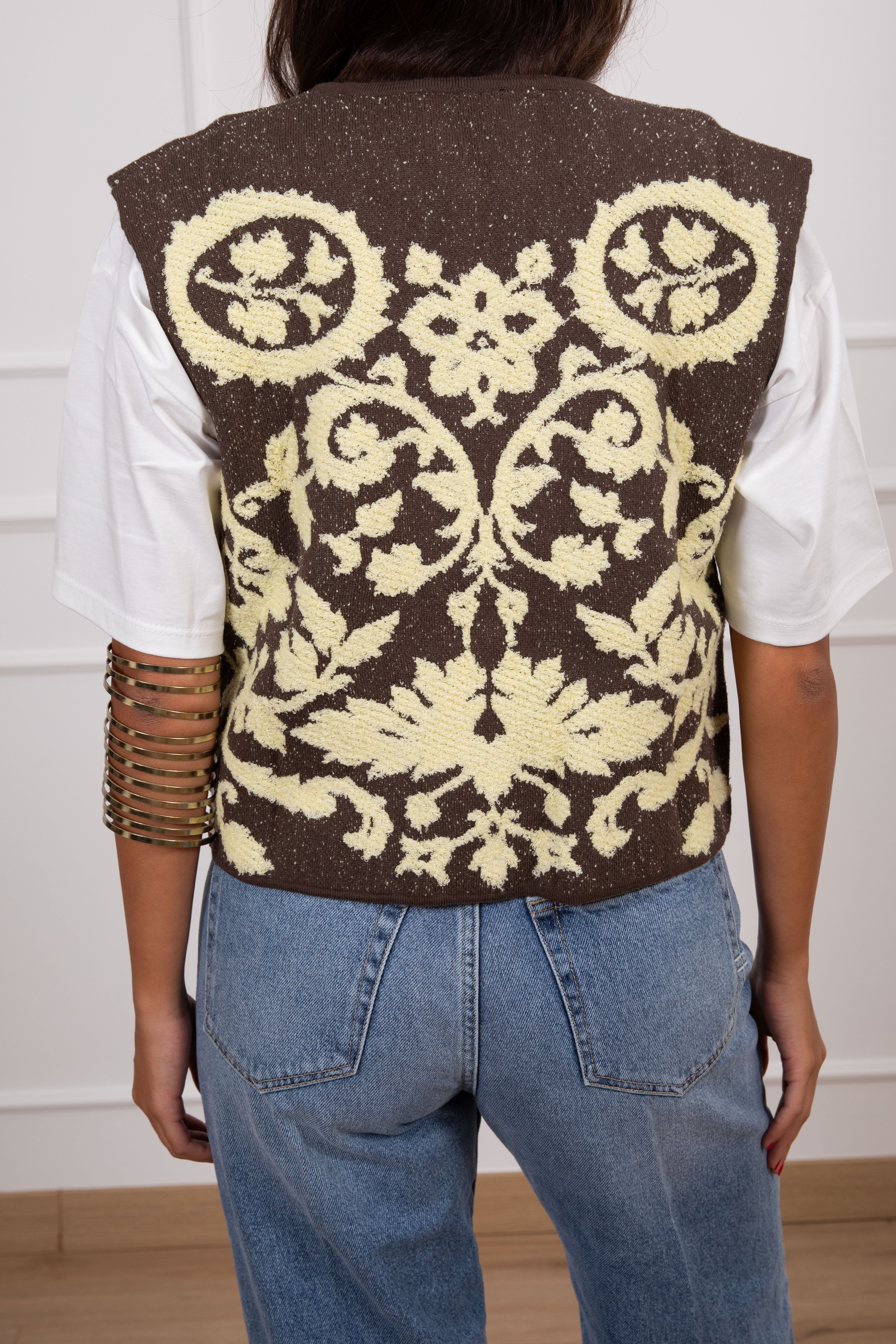 Gilet con ricamo arabesque ViCOLO