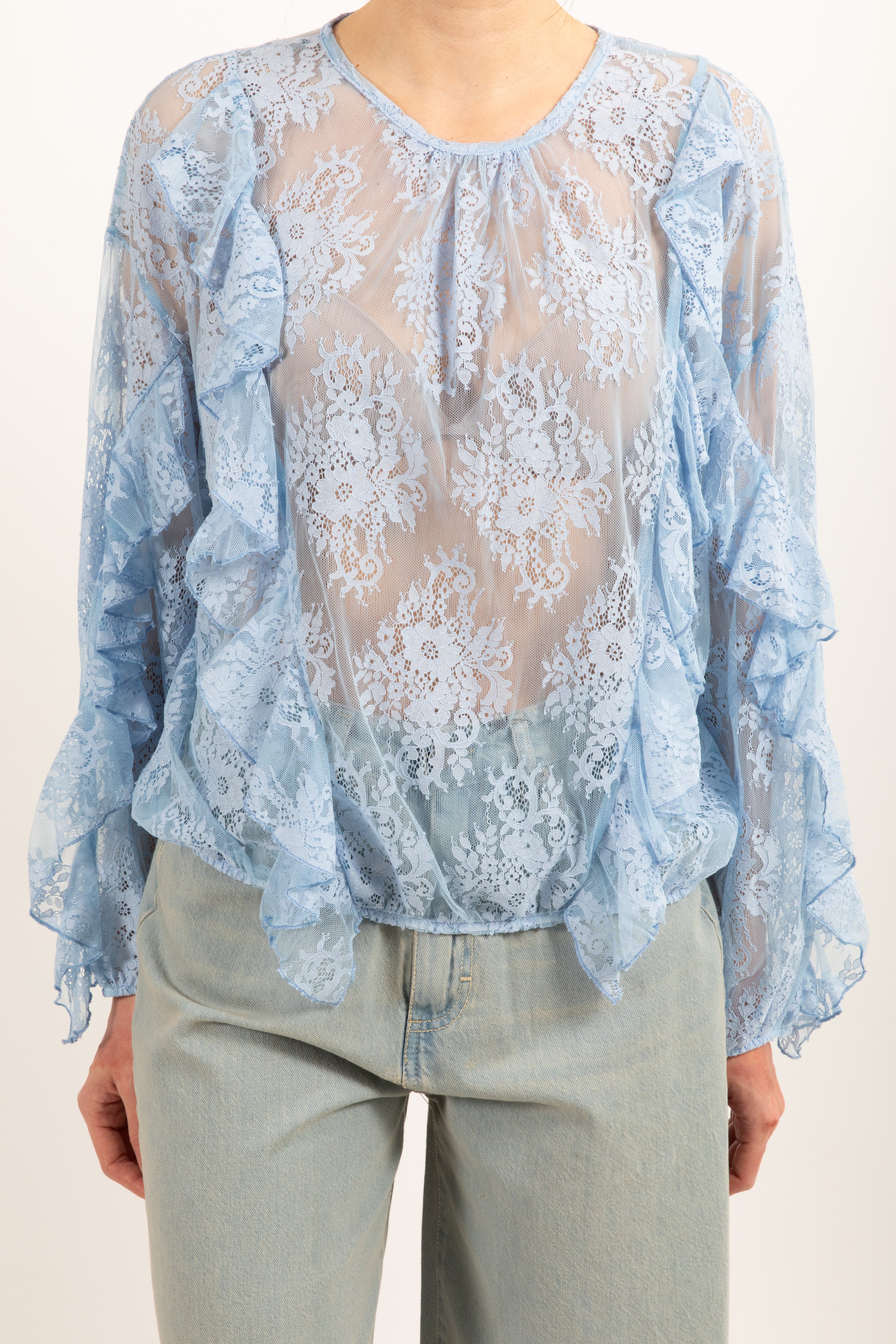 Blusa in pizzo con rouches Susy Mix
