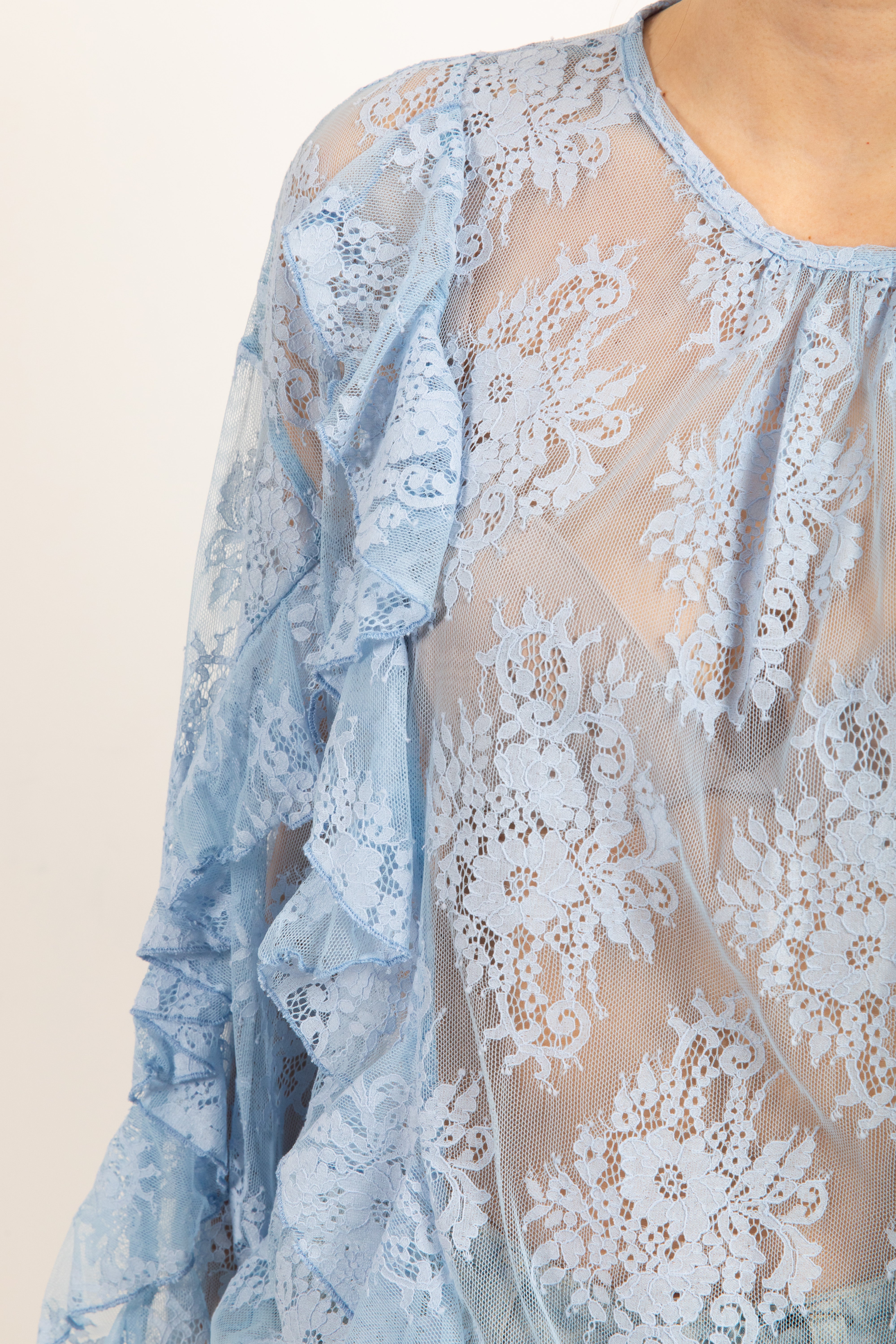 Blusa in pizzo con rouches Susy Mix