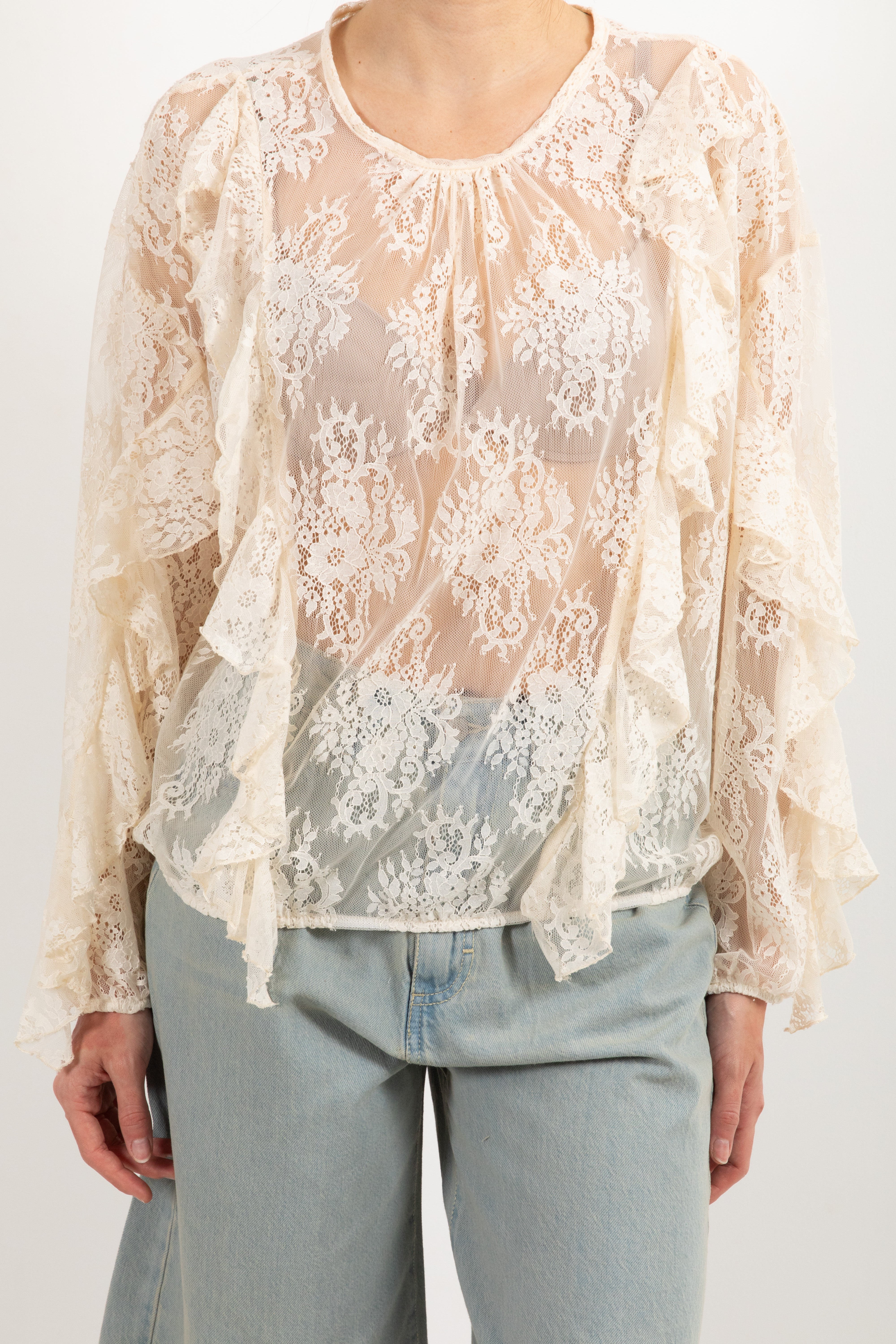 Blusa in pizzo con rouches Susy Mix