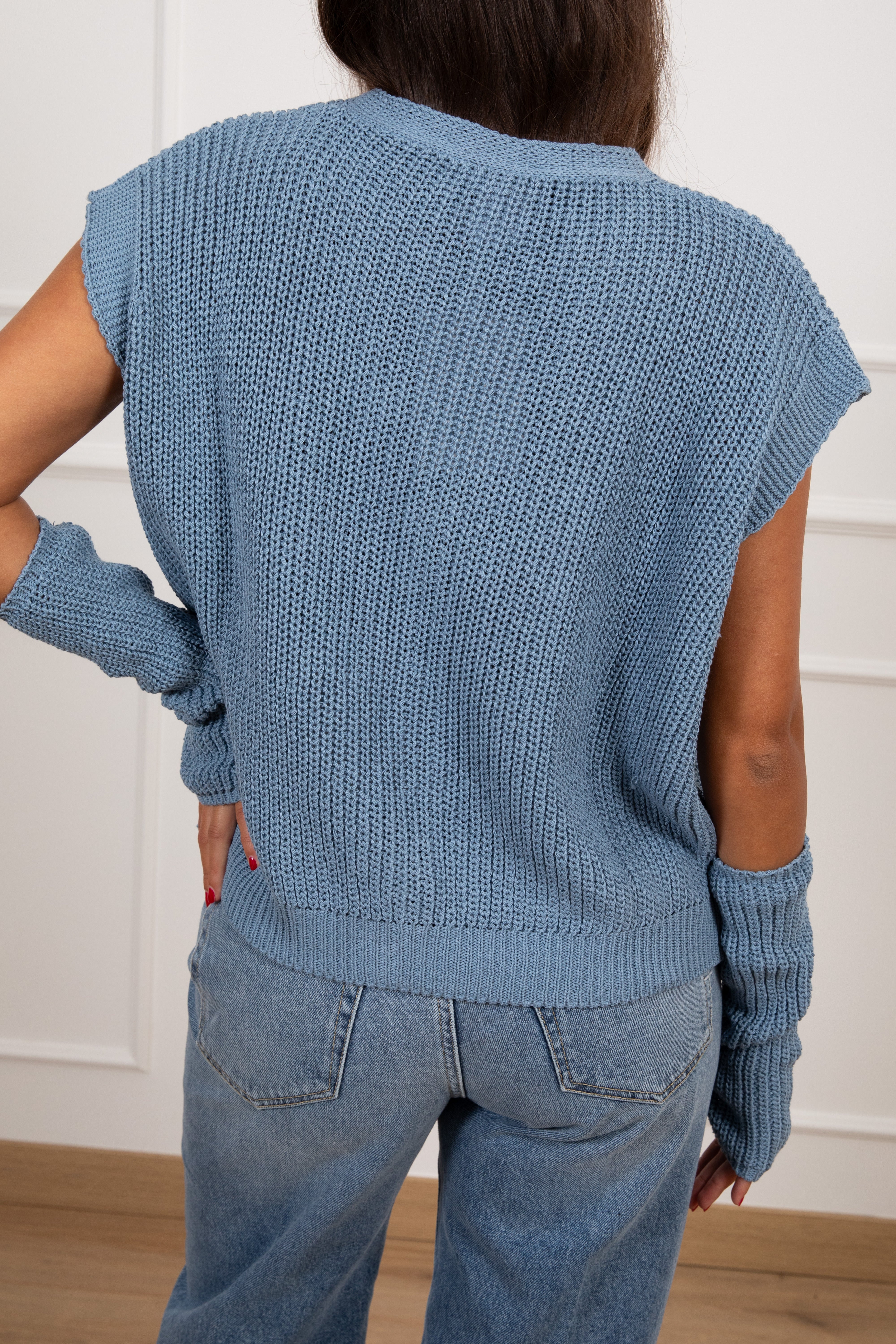 Gilet in cotone con manicotti Susy Mix